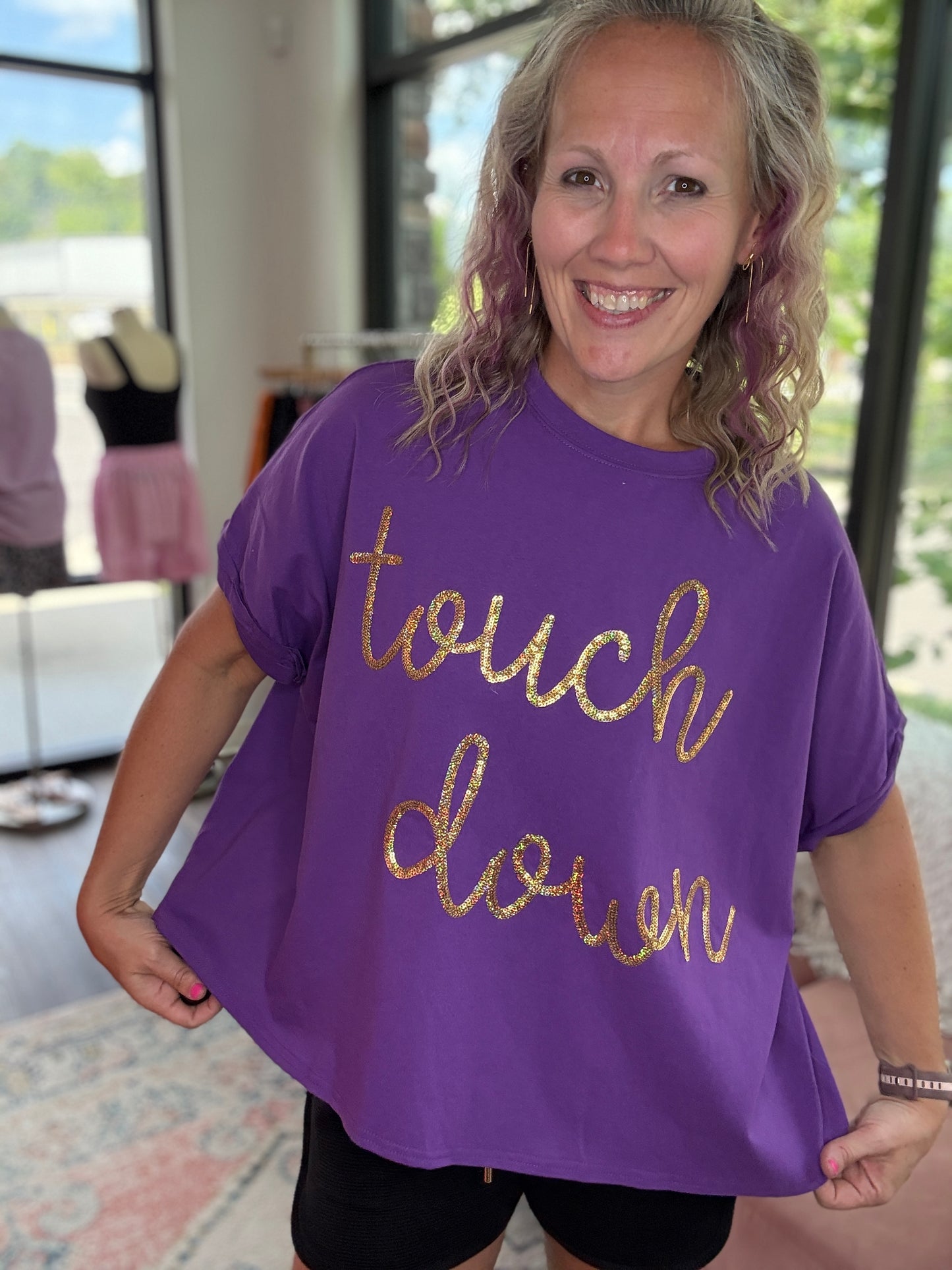 Touch Down Top- Purple & Gold