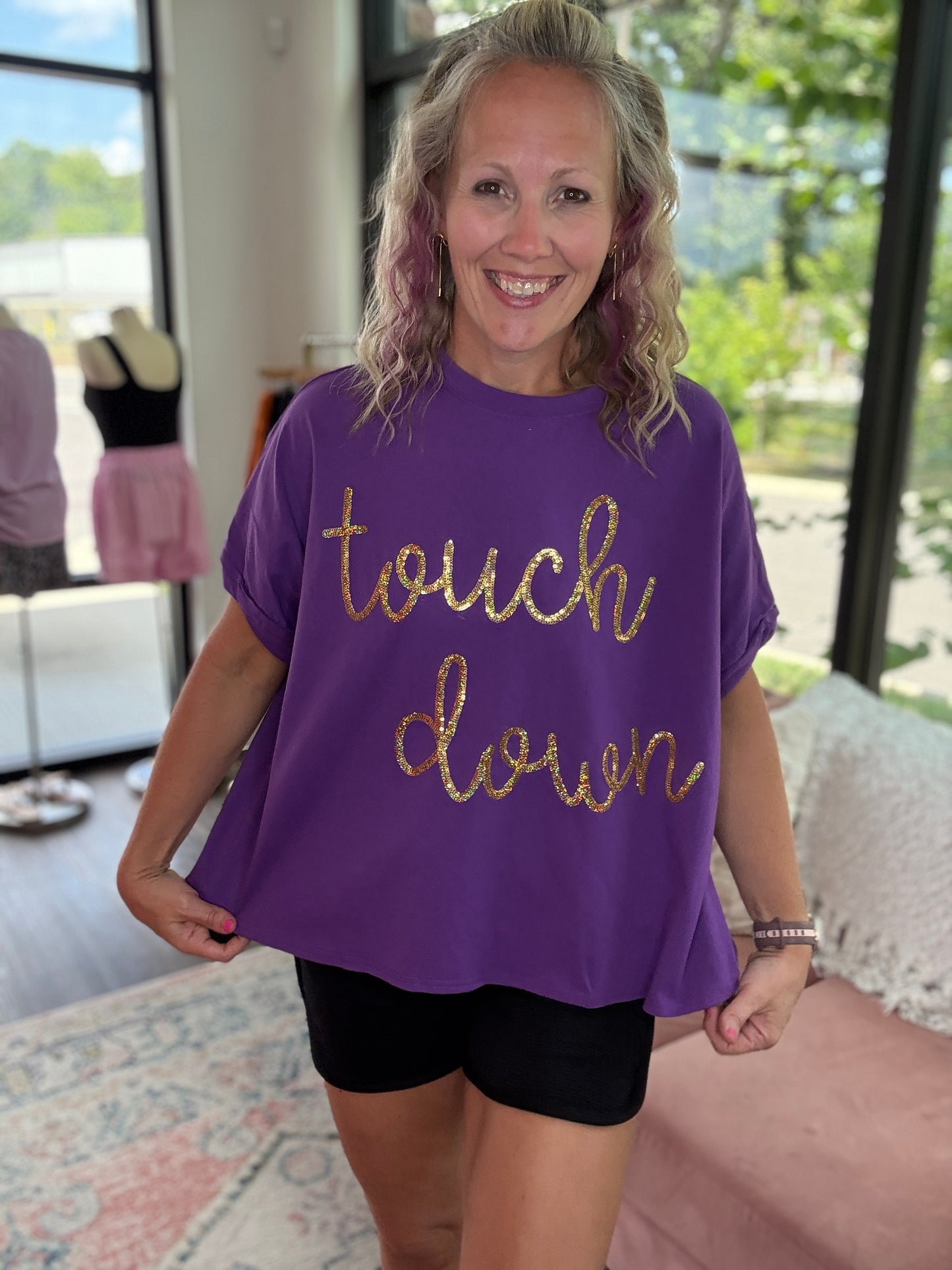 Touch Down Top- Purple & Gold