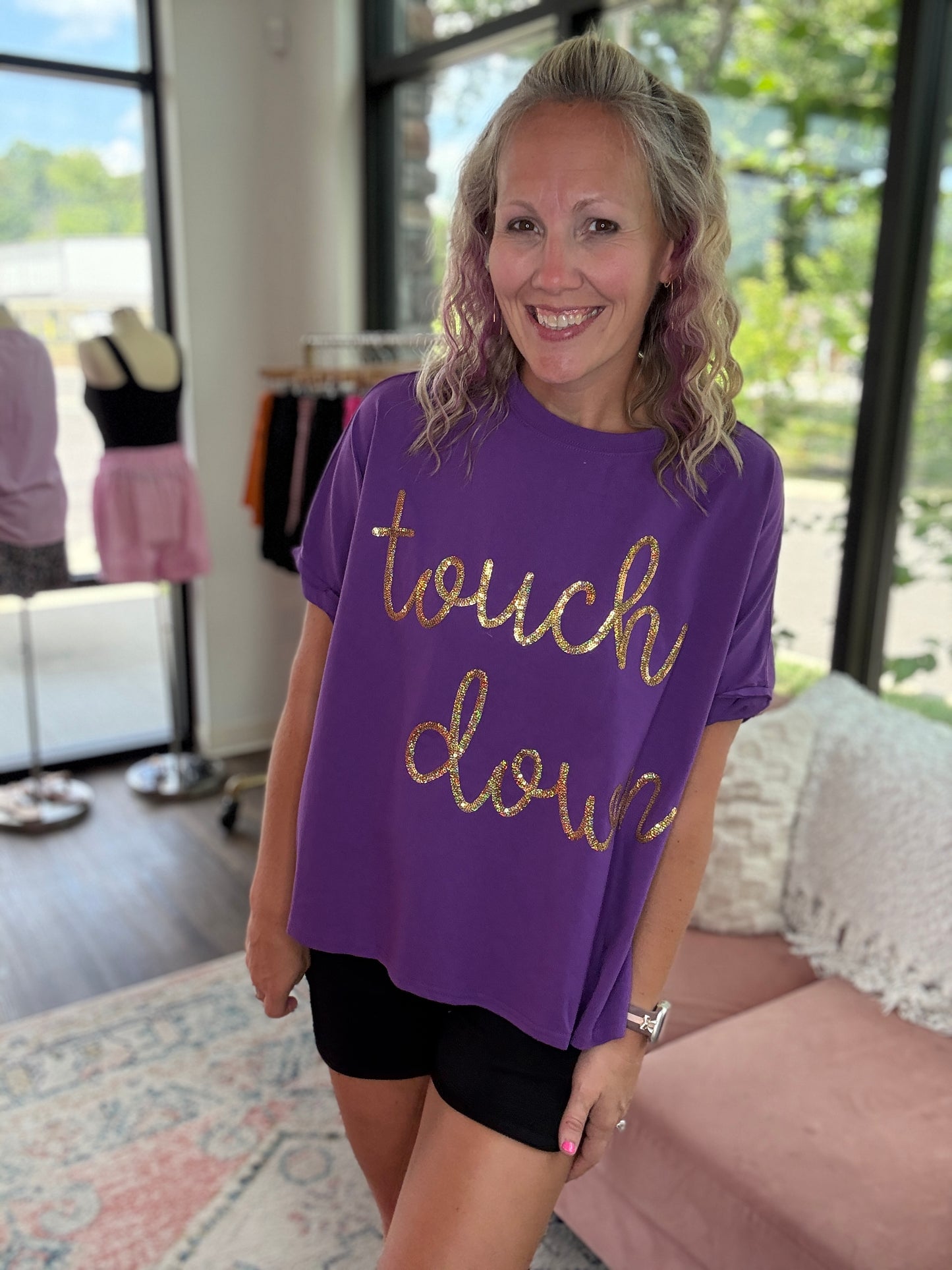 Touch Down Top- Purple & Gold