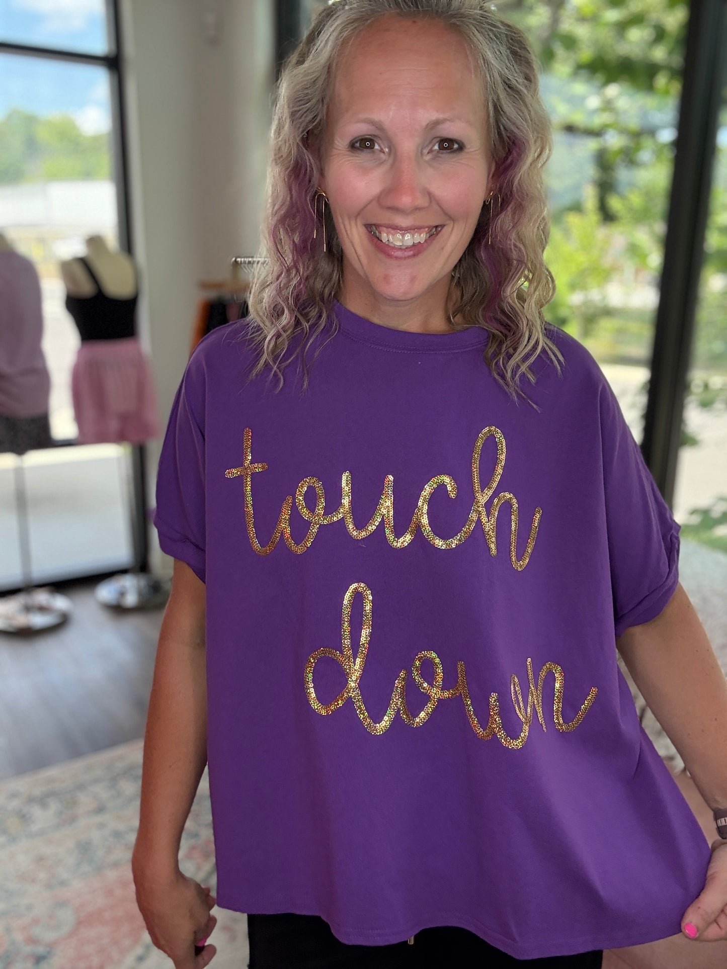 Touch Down Top- Purple & Gold
