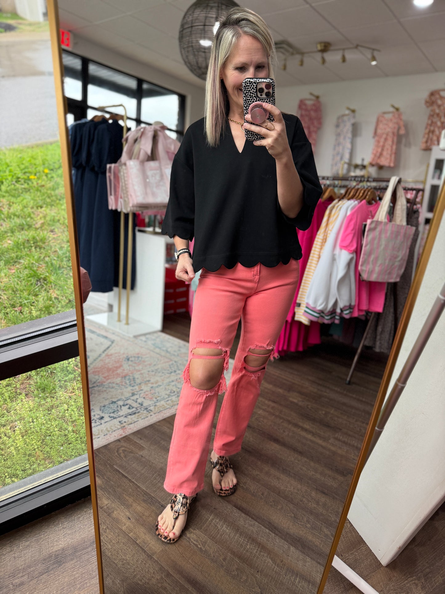 Coral Crush Dad Jean