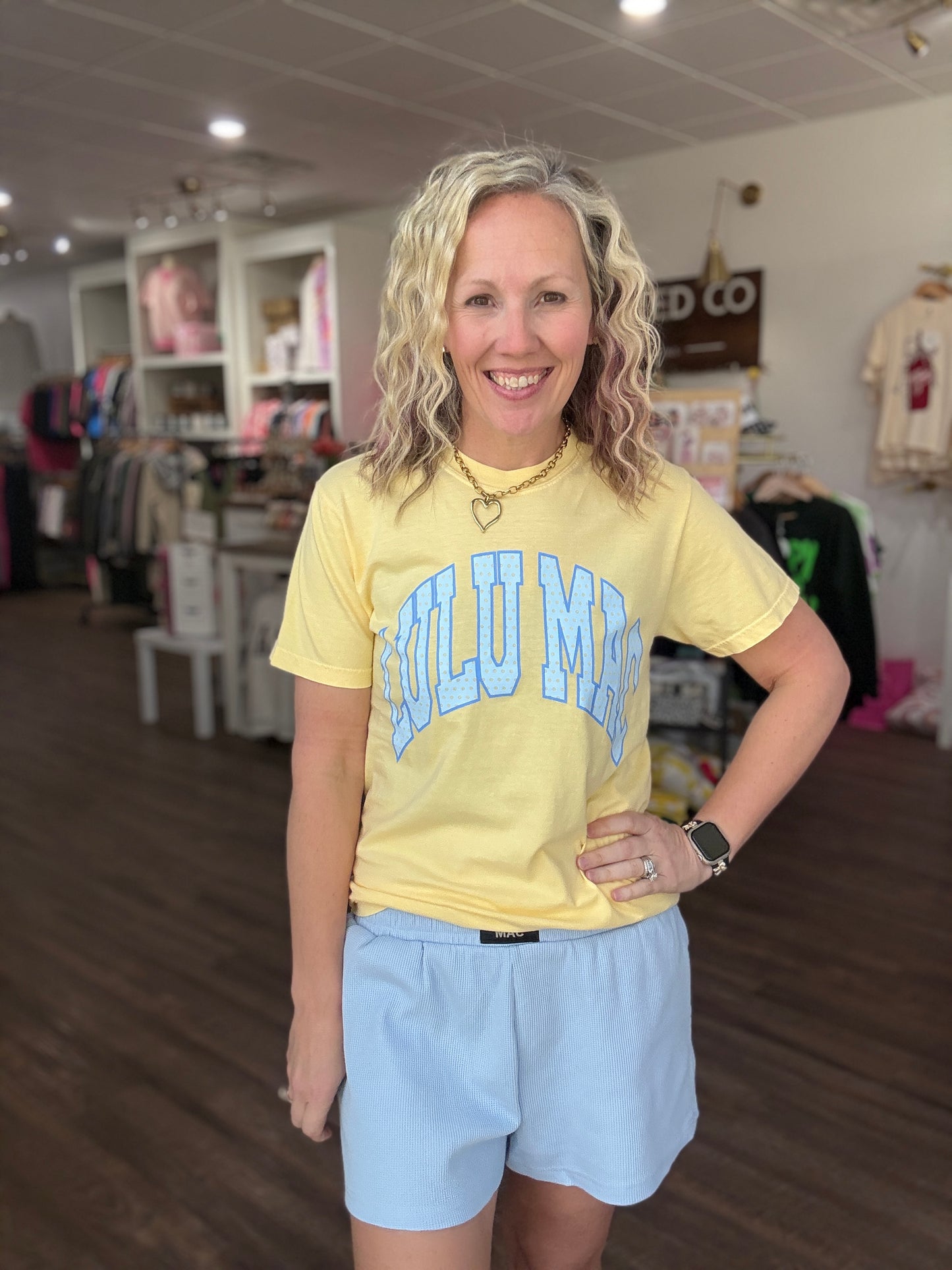 Waffle Pop Short- Light Blue