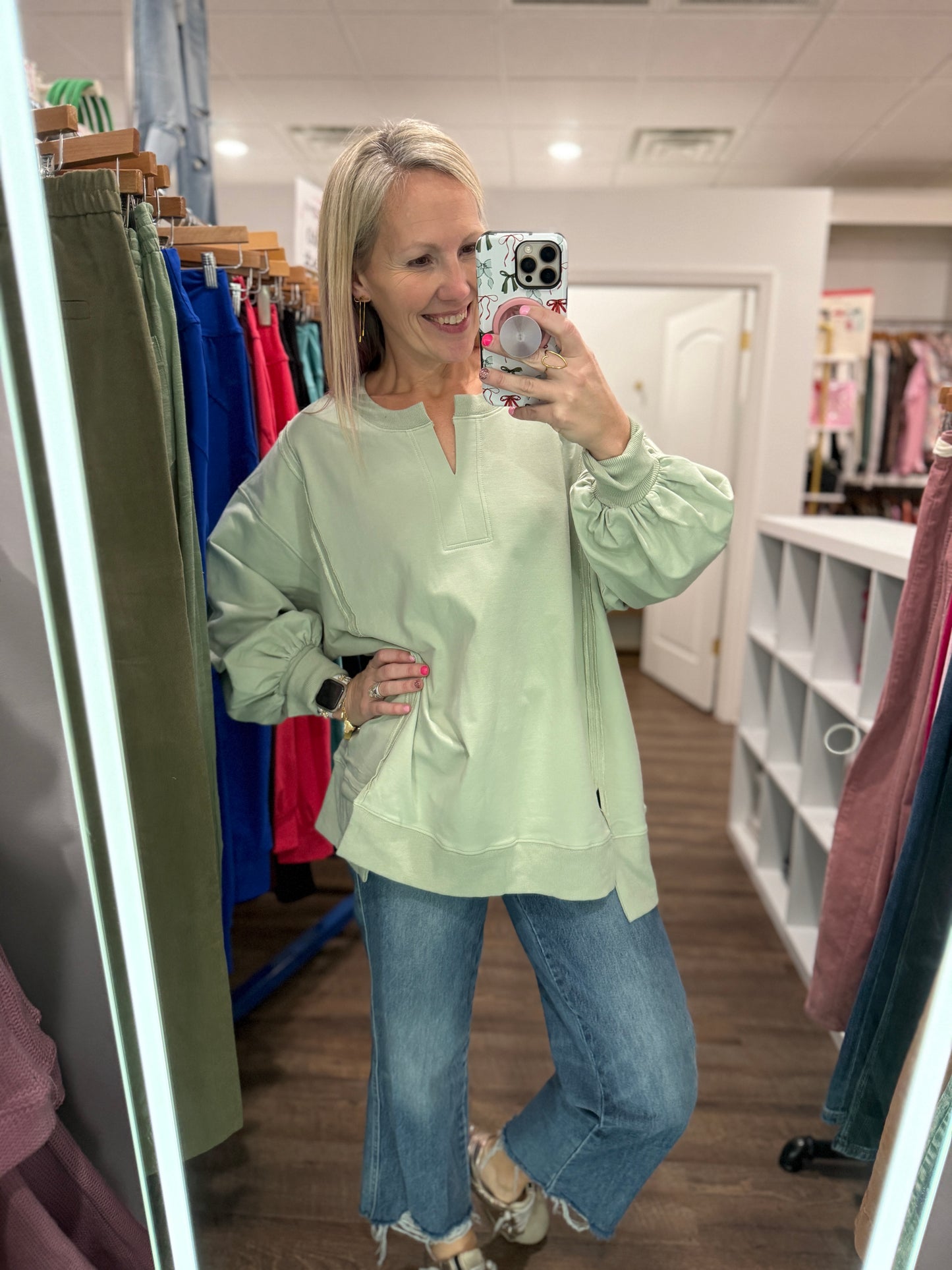 Soft Sage Escape Top