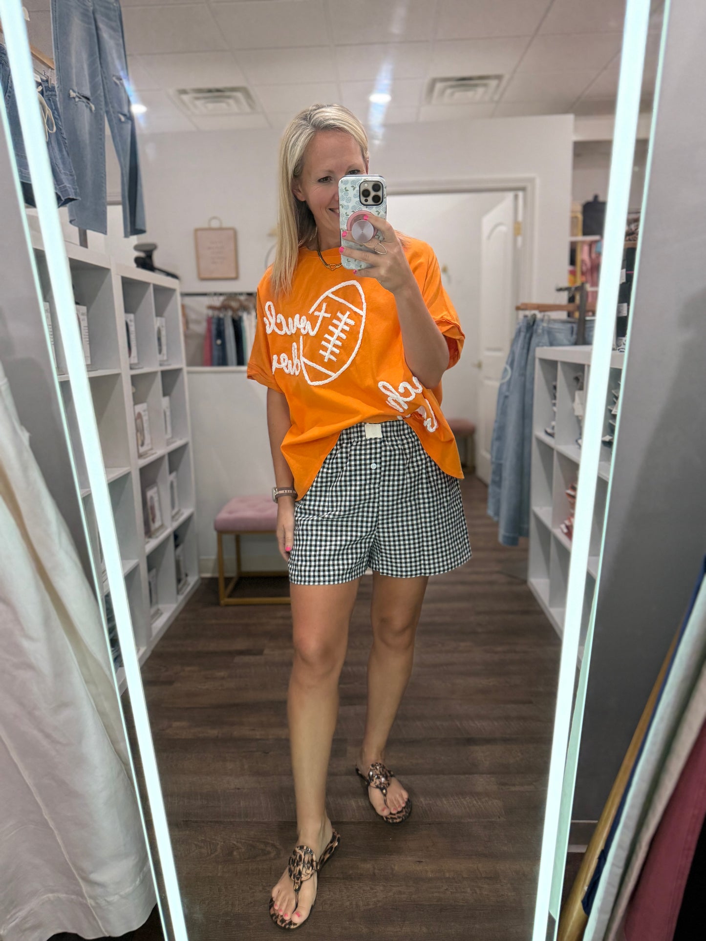 Black Gingham Check Short