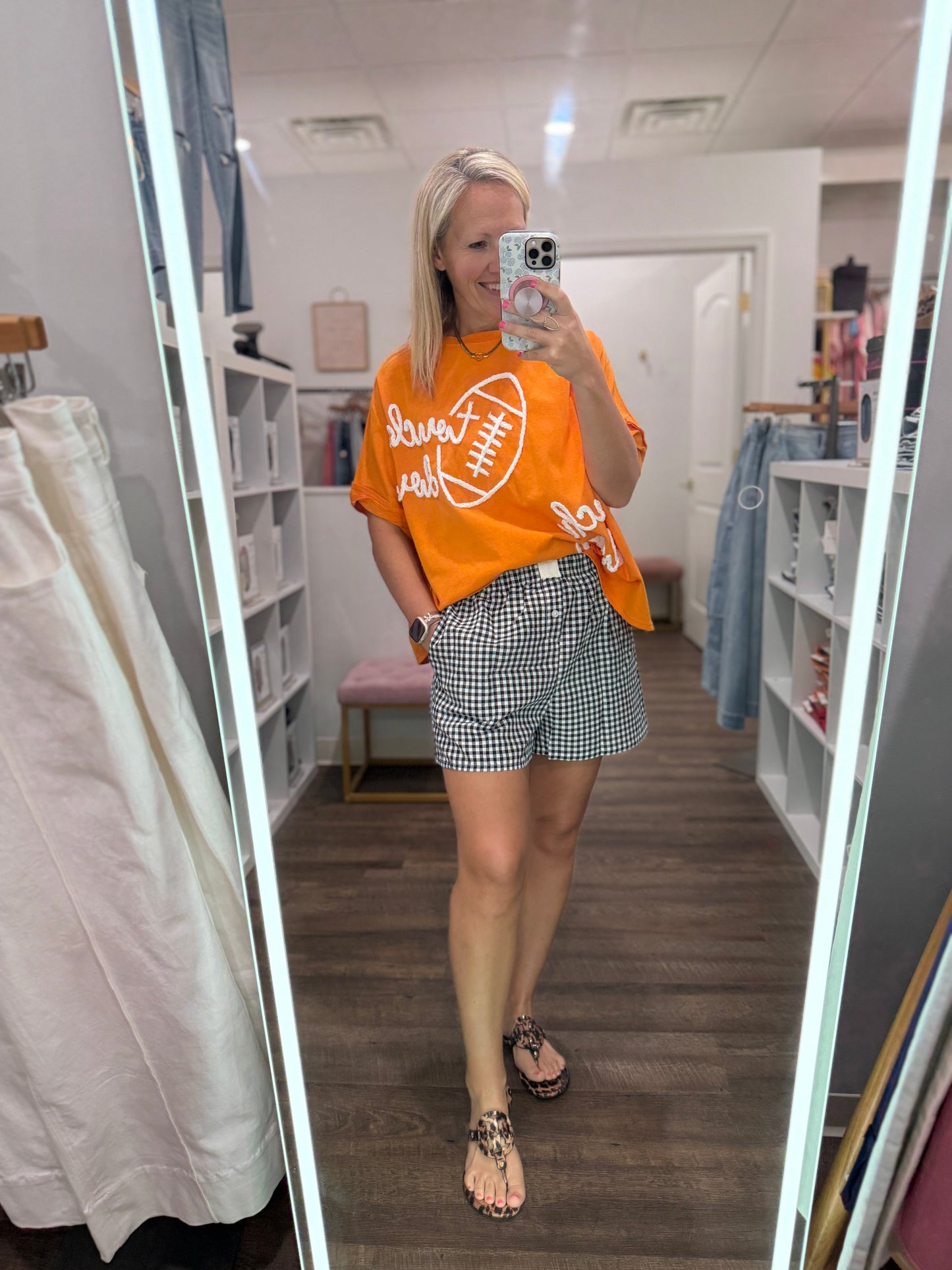 Black Gingham Check Short