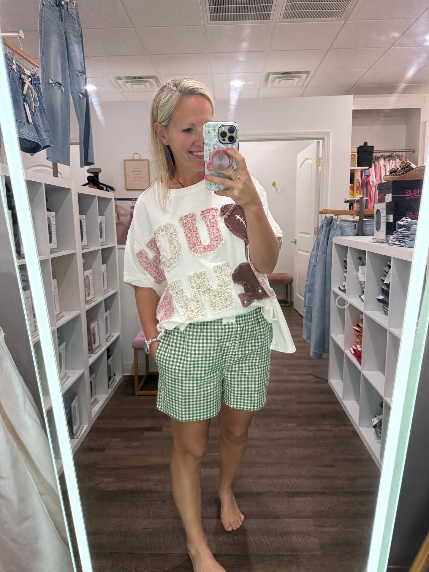 Green Gingham Check Short