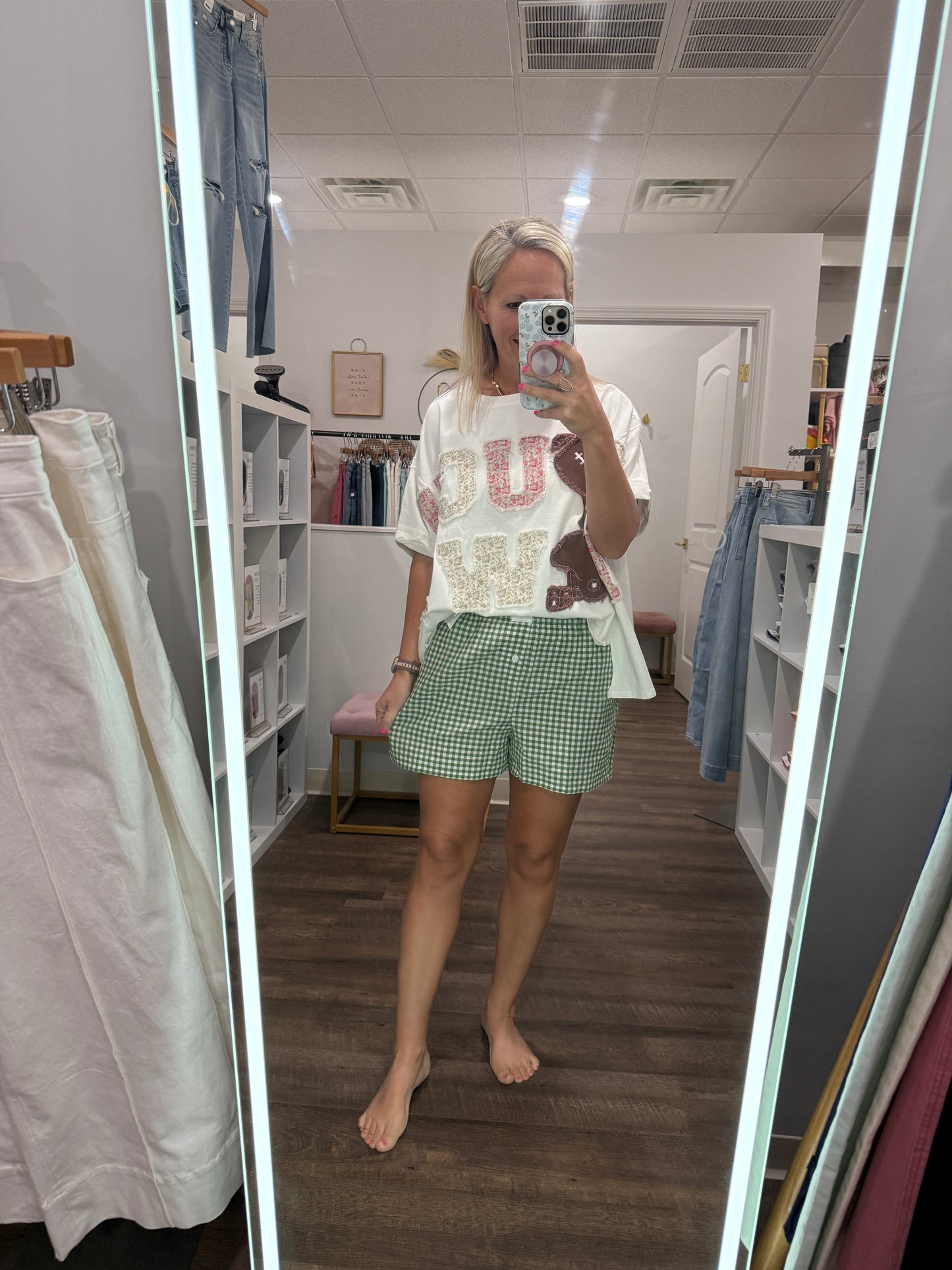 Green Gingham Check Short
