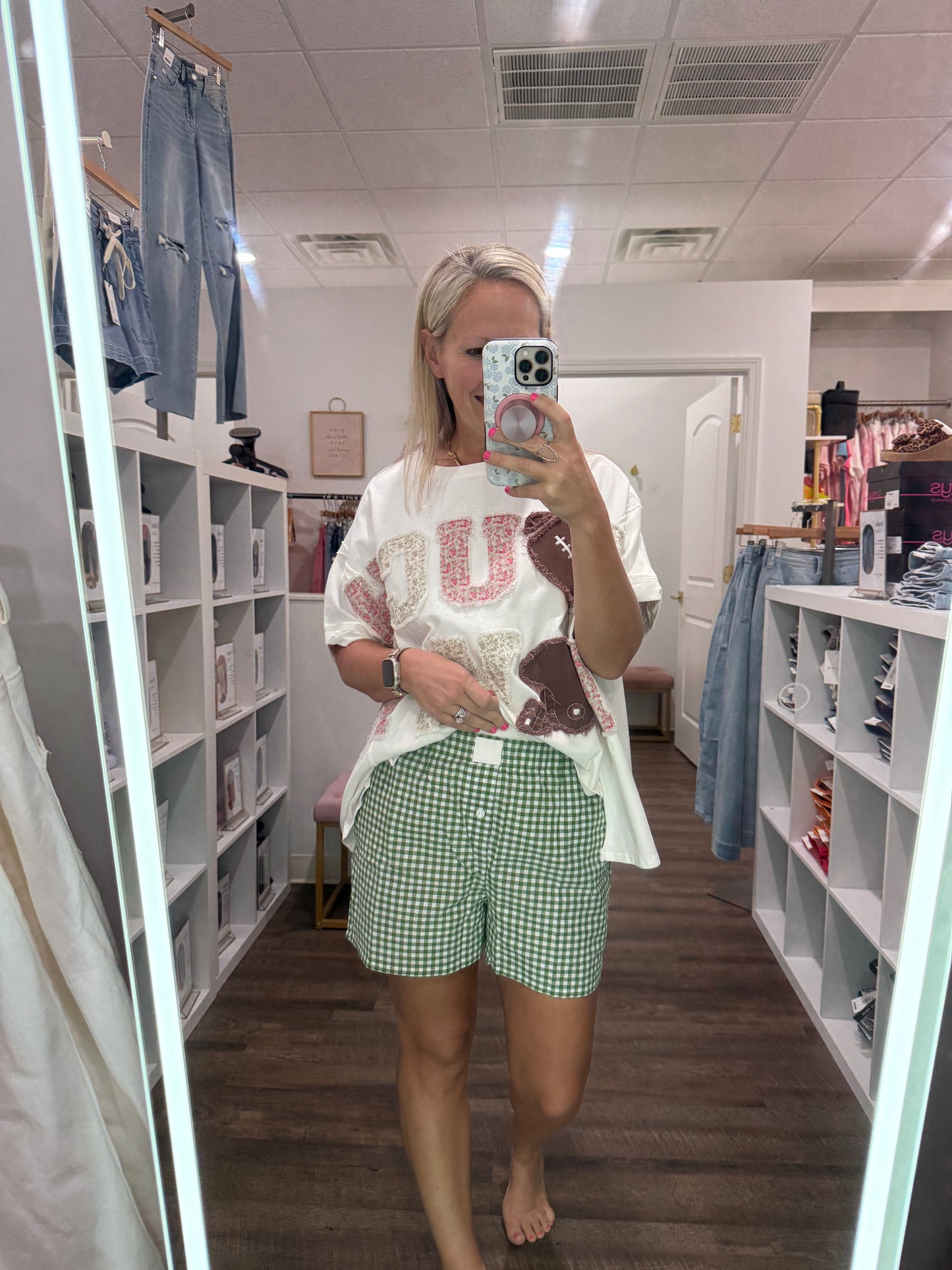 Green Gingham Check Short