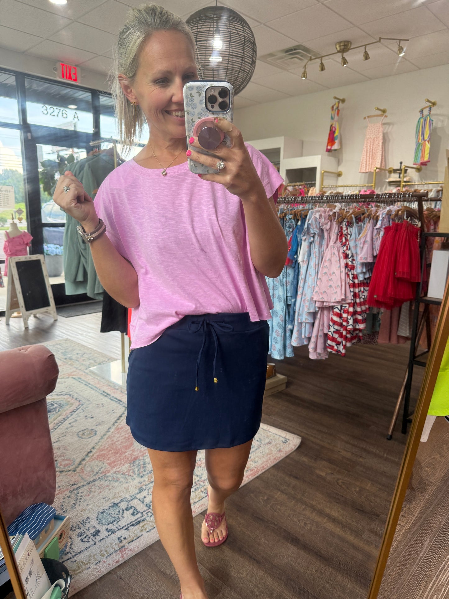 Solid Navy Skort