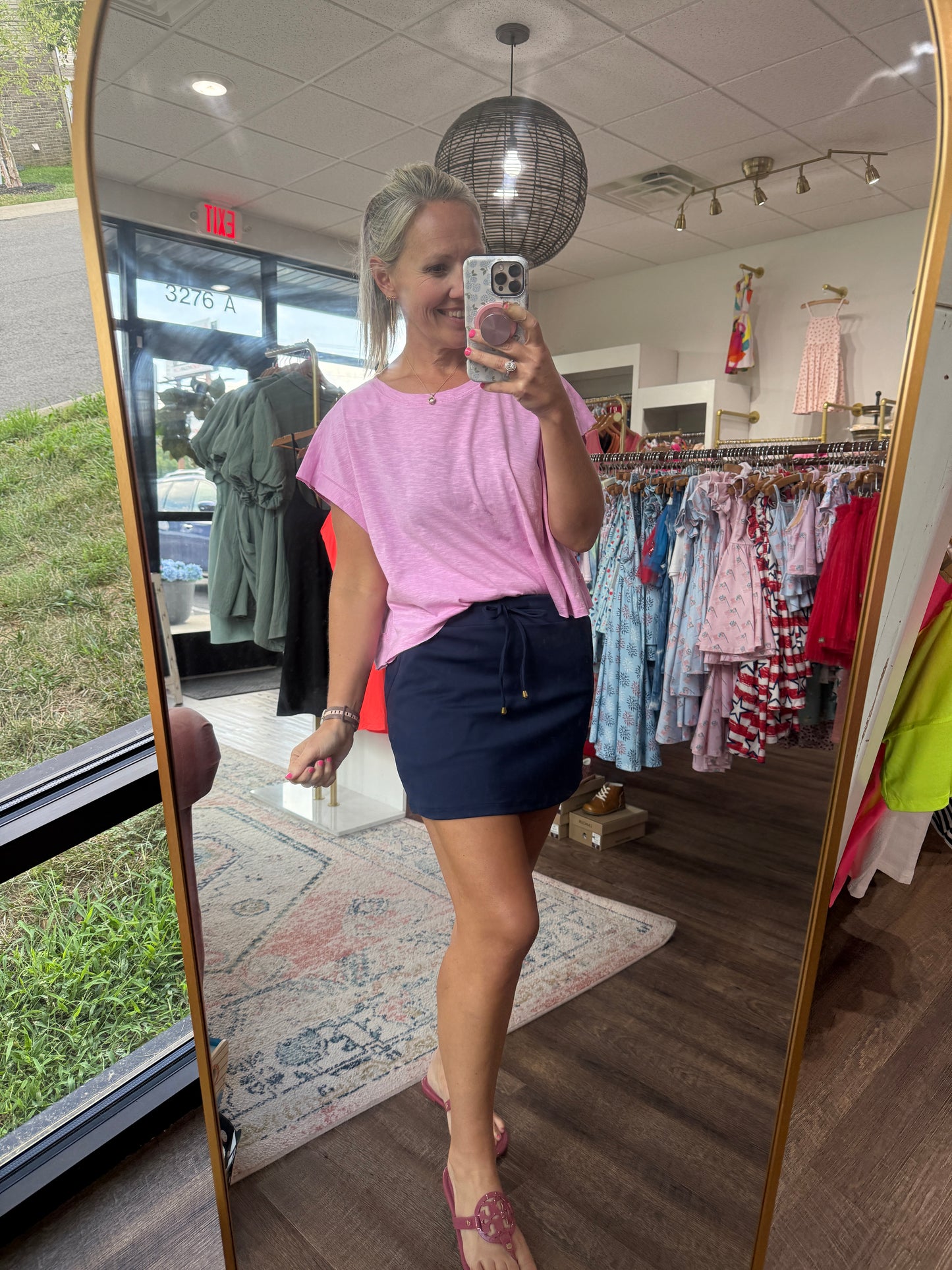 Solid Navy Skort
