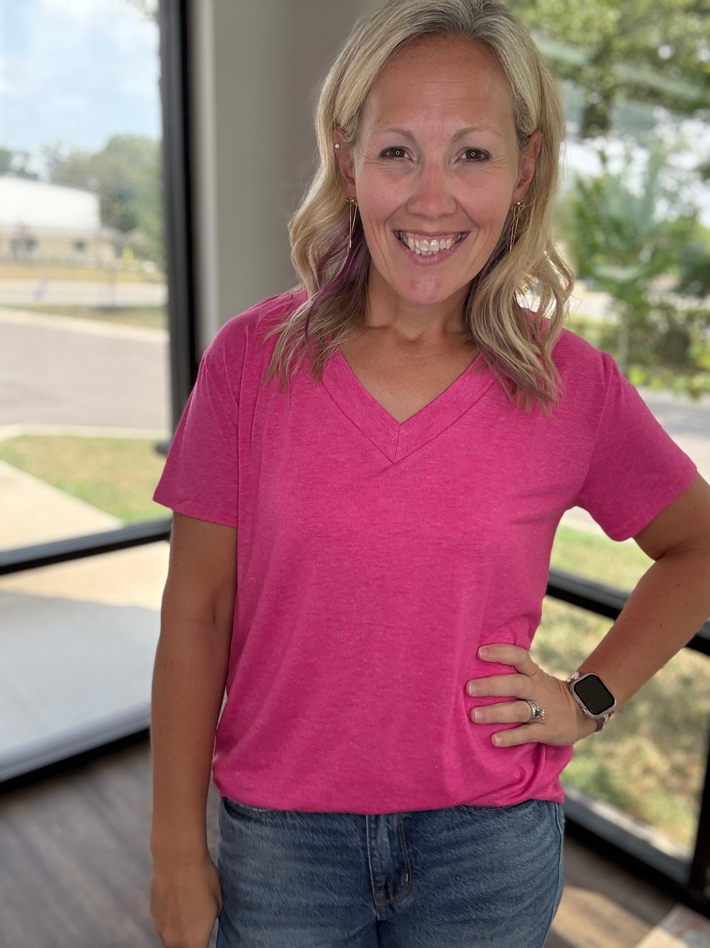 Sadie Boyfriend Tee- Pink