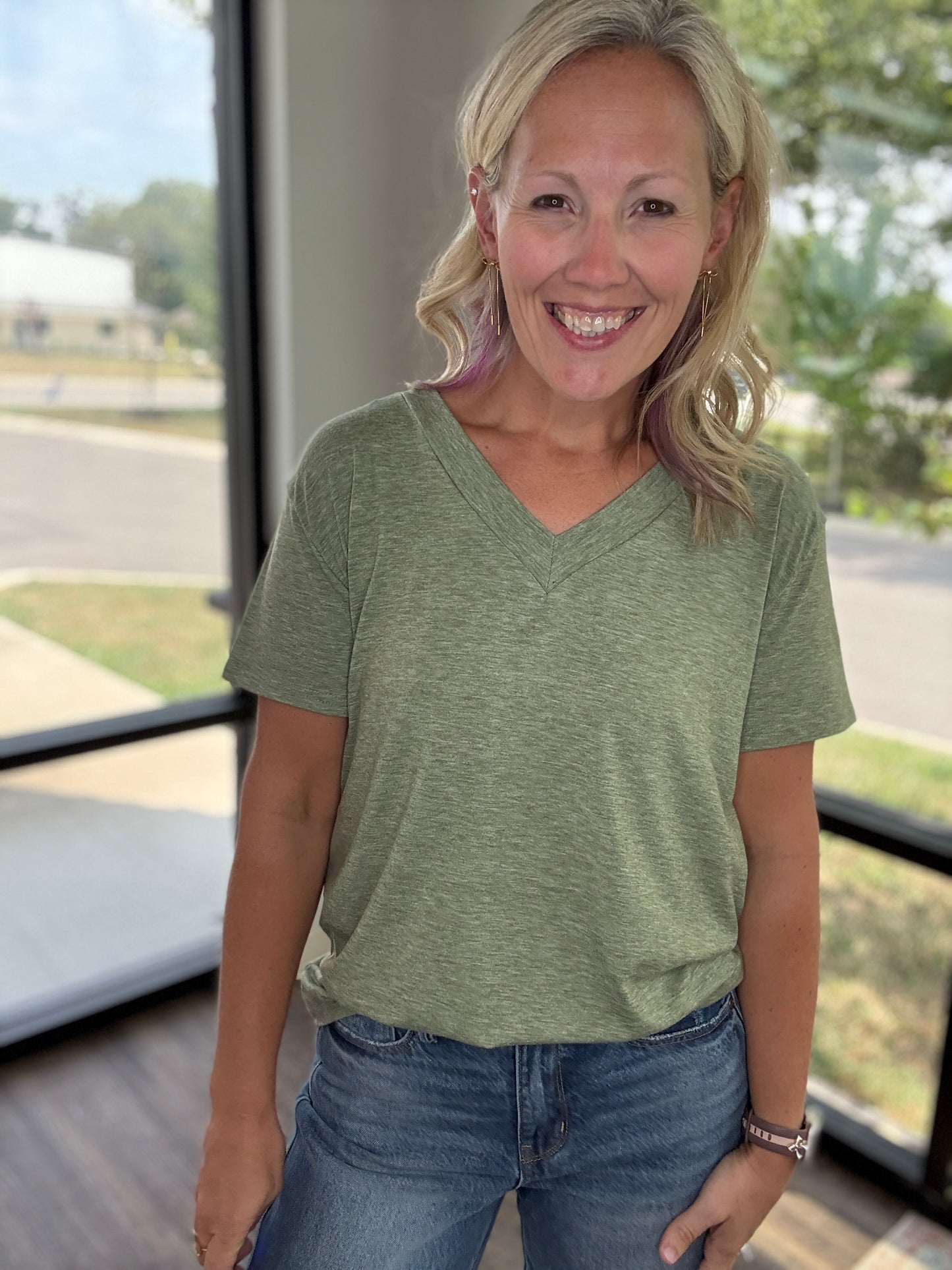 Sadie Boyfriend Tee- Olive