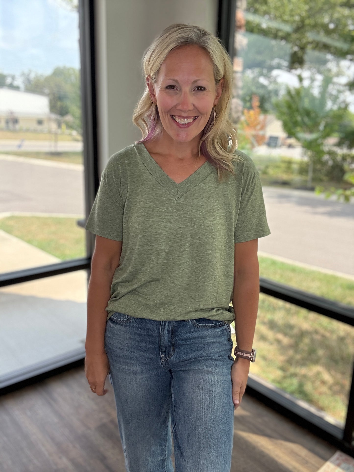 Sadie Boyfriend Tee- Olive