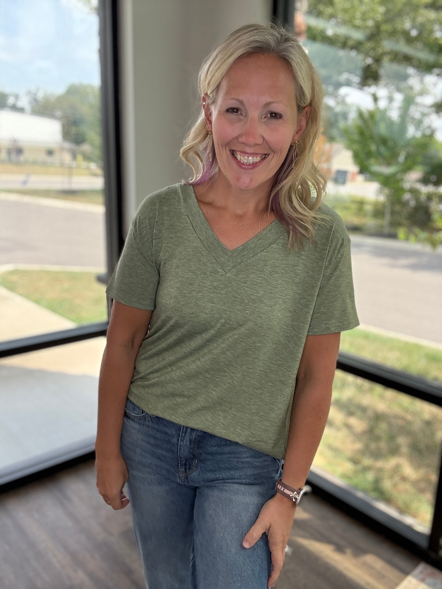 Sadie Boyfriend Tee- Olive