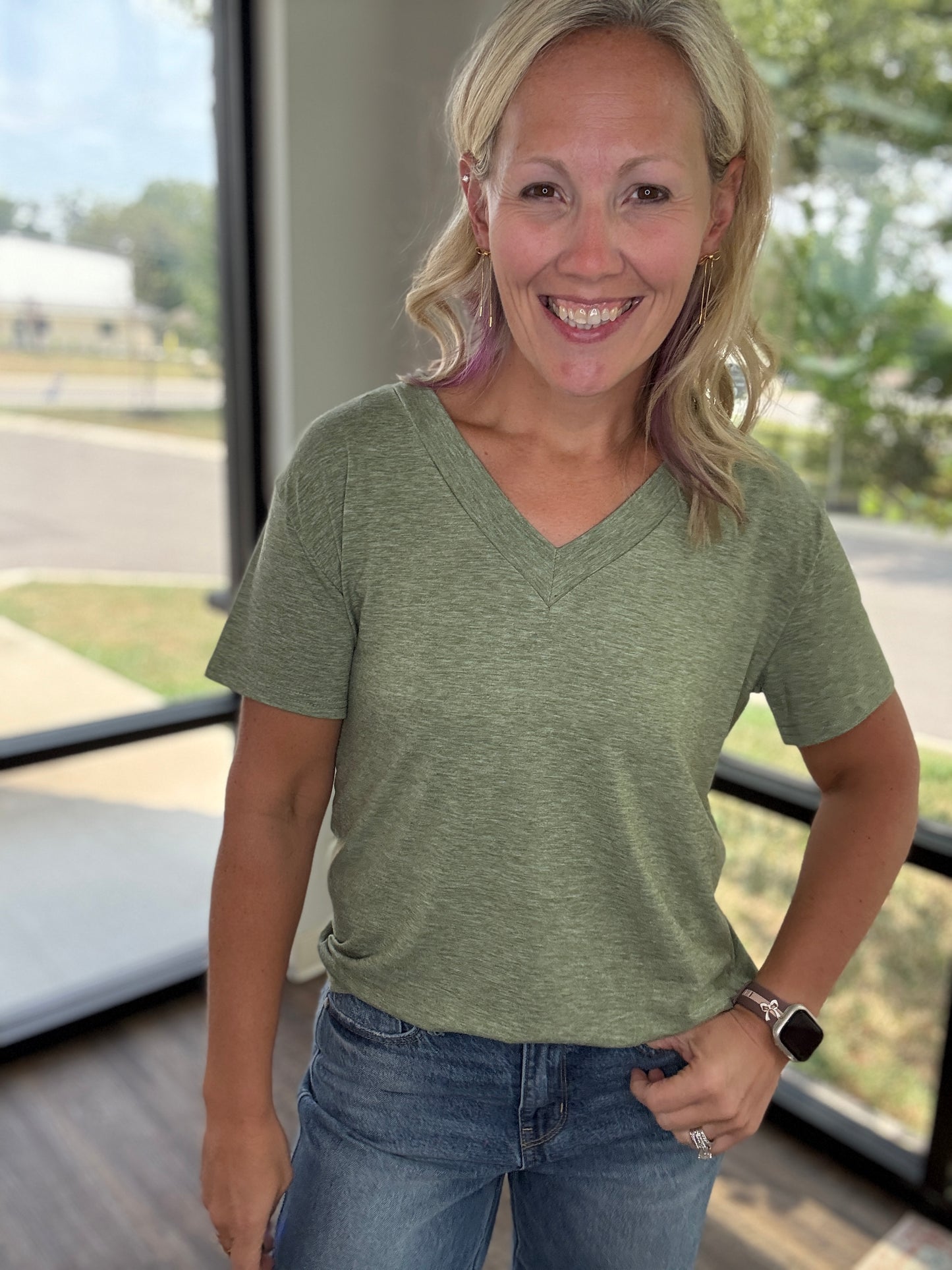Sadie Boyfriend Tee- Olive