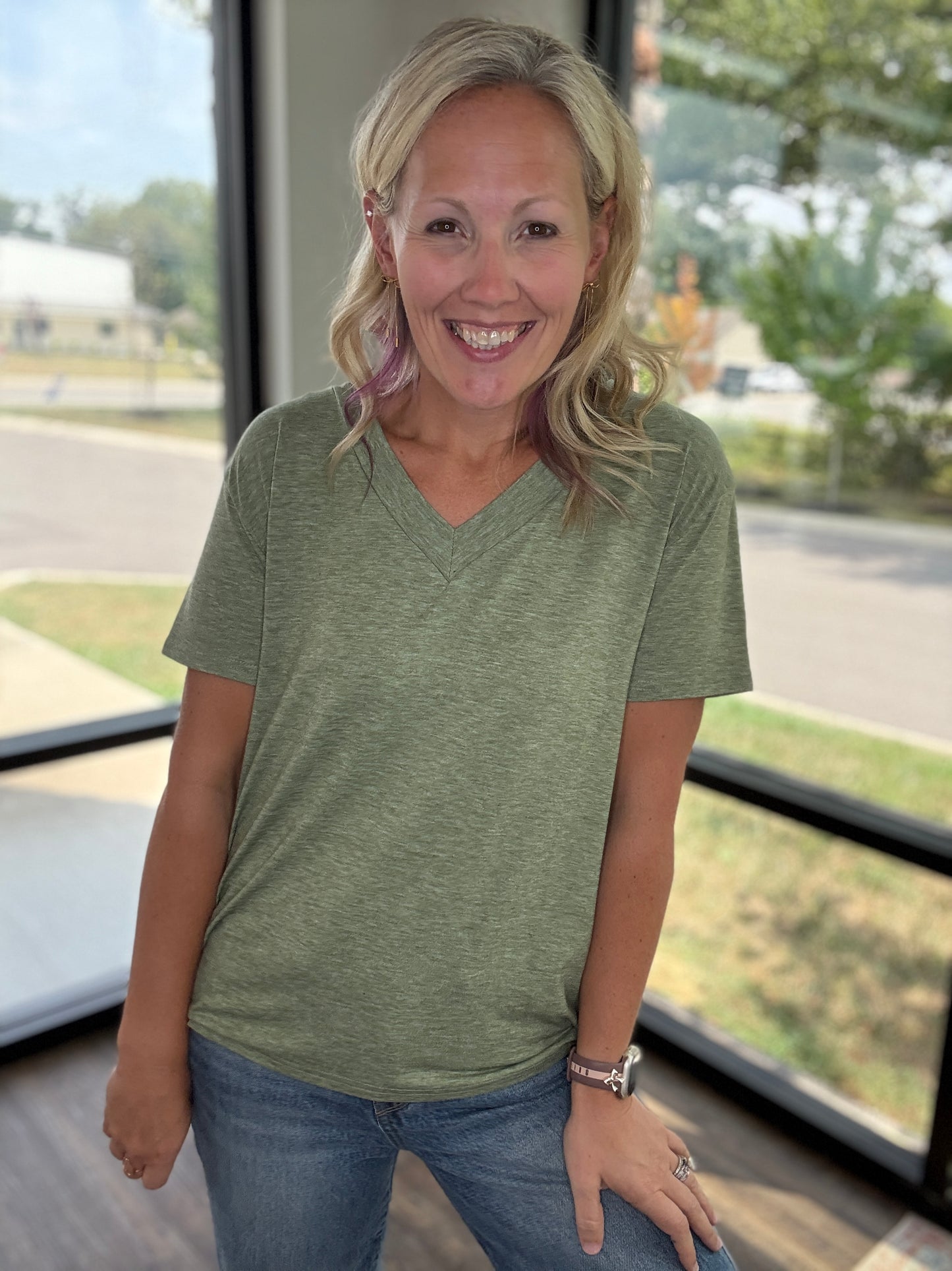 Sadie Boyfriend Tee- Olive