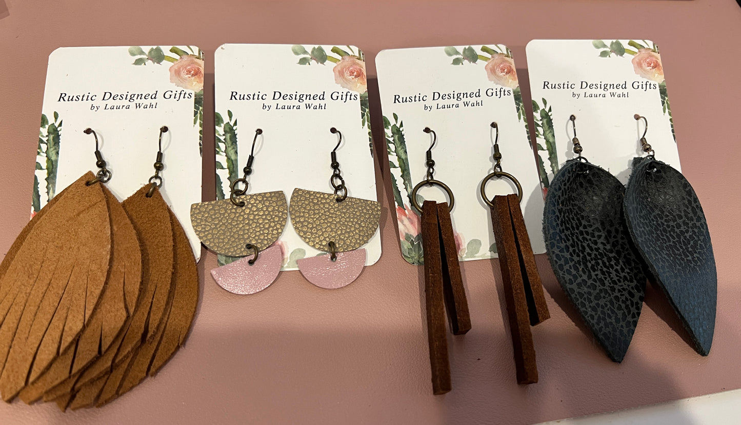 Leather Dangle Earrings