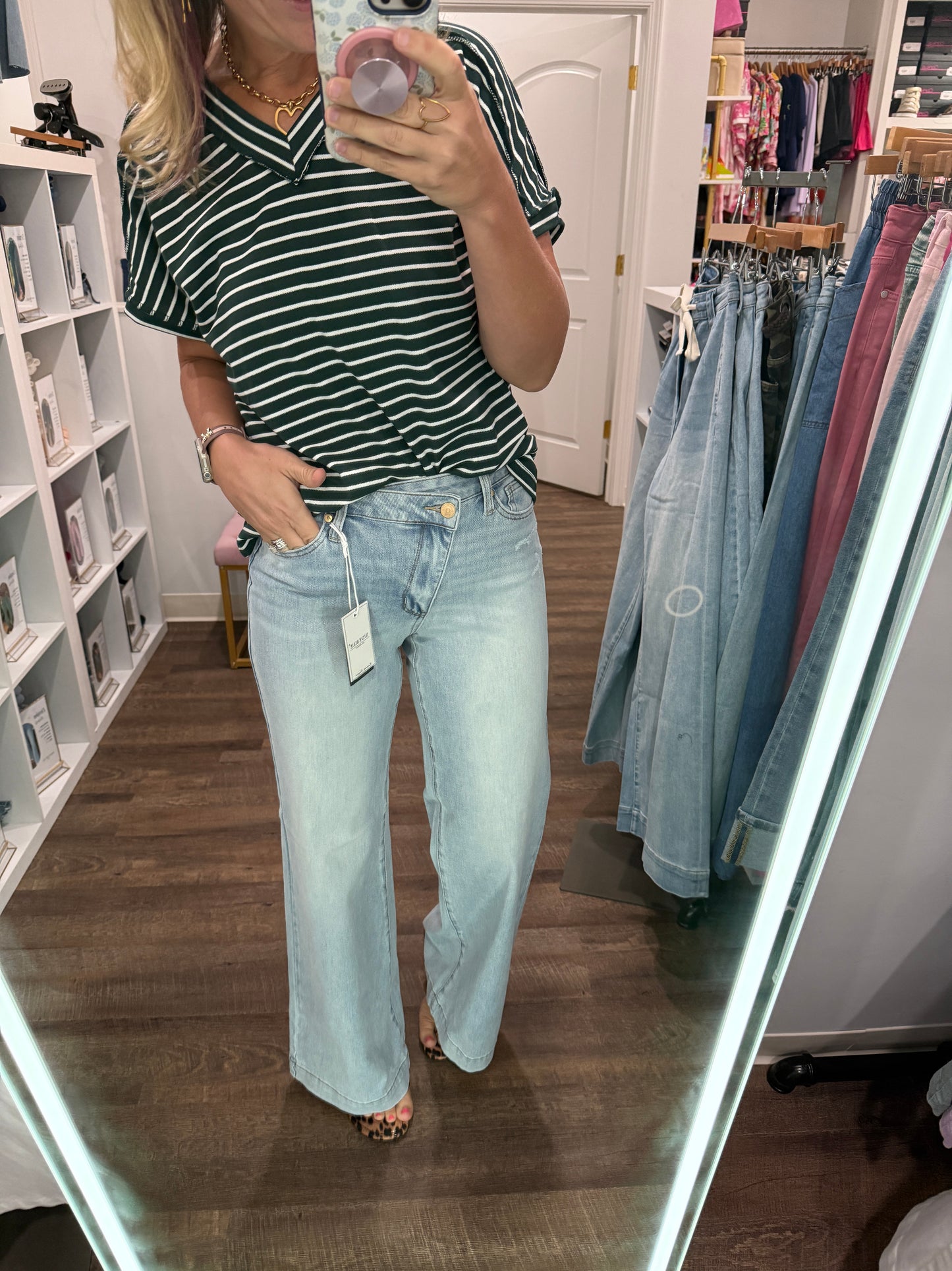 Criss Cross Wide Leg Jean