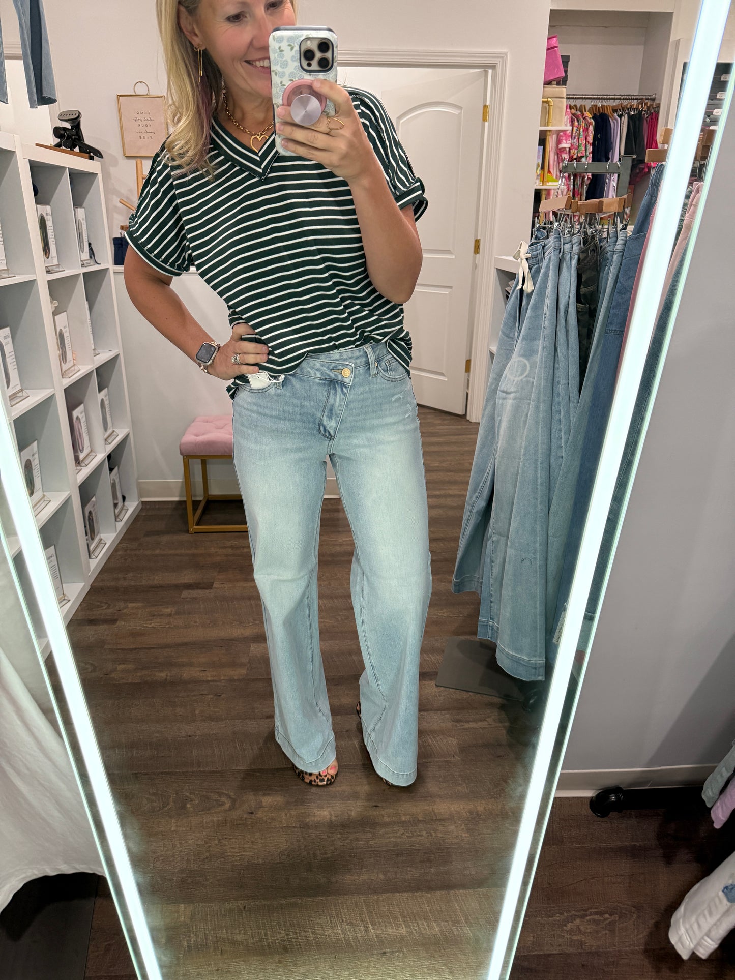 Criss Cross Wide Leg Jean