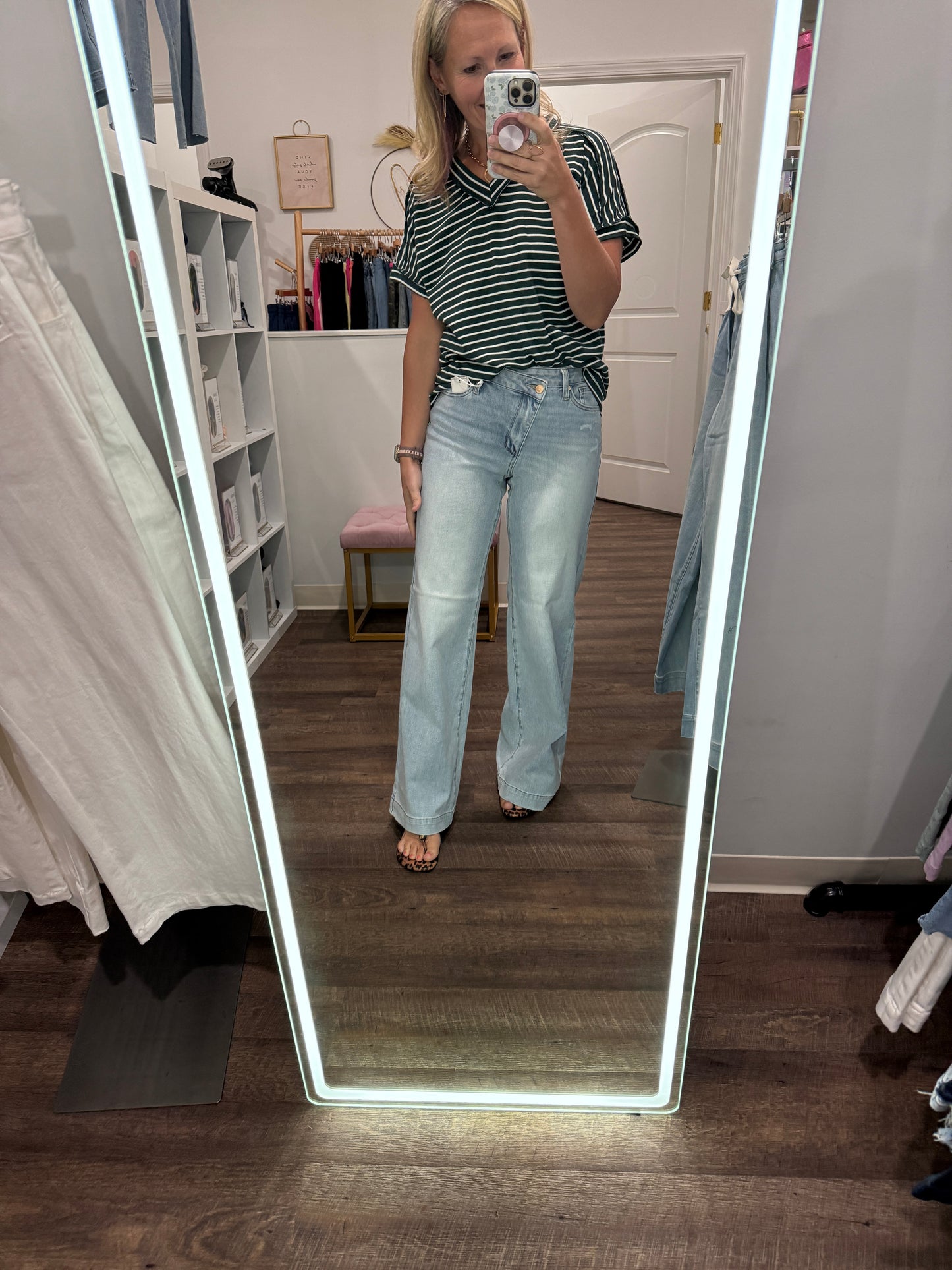Criss Cross Wide Leg Jean