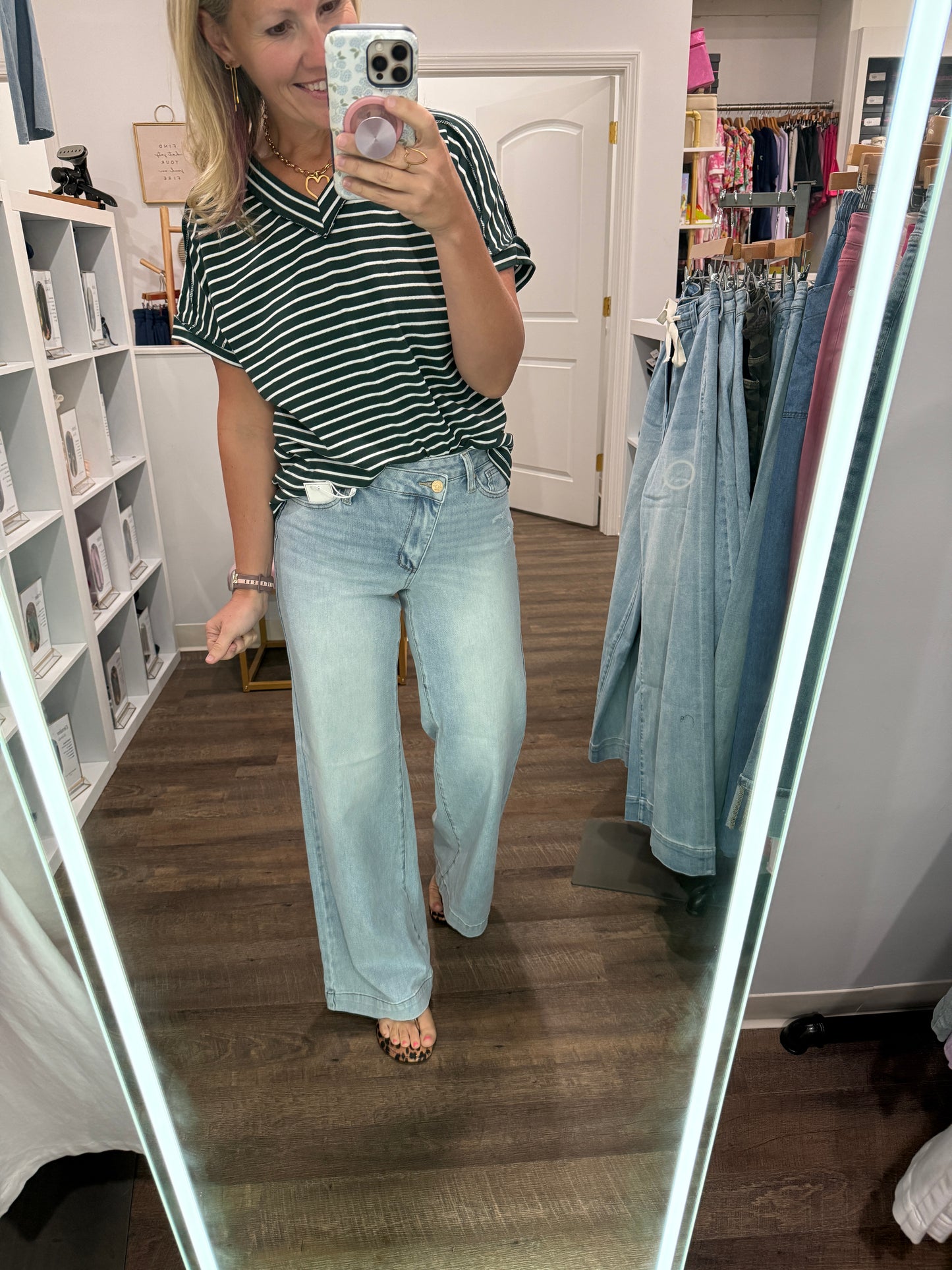 Criss Cross Wide Leg Jean