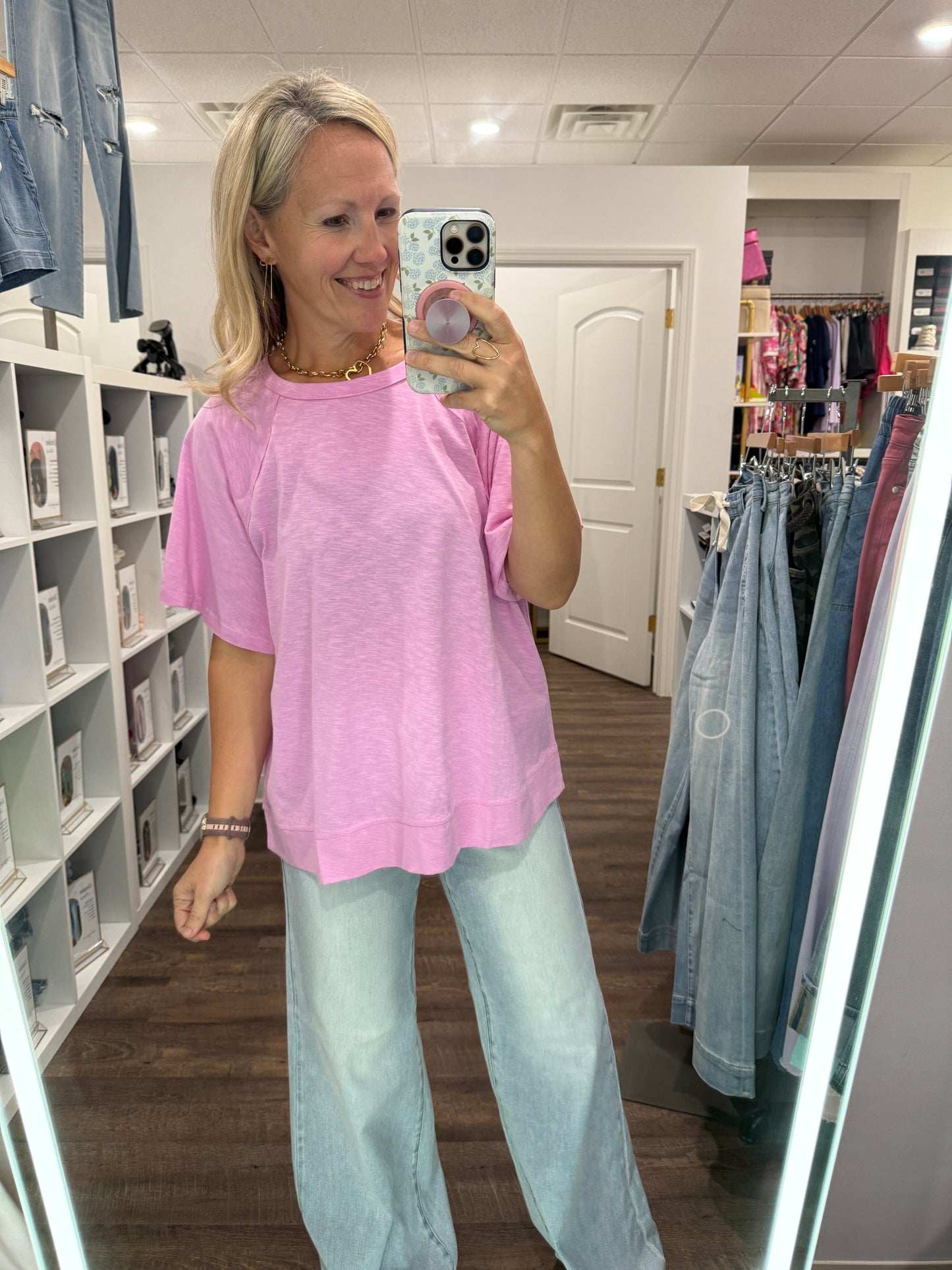 Slub Seam Top- Mauve