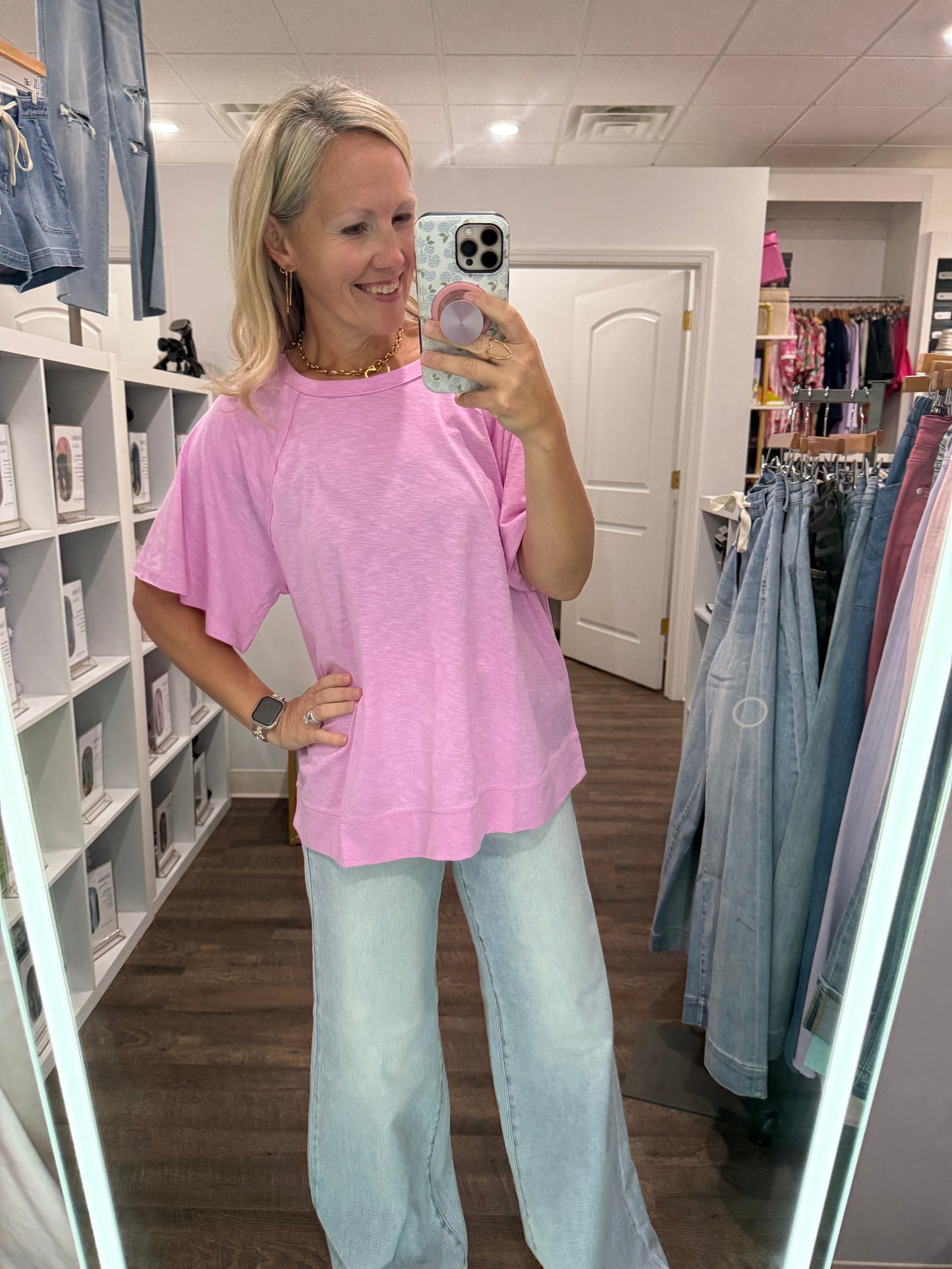 Slub Seam Top- Mauve