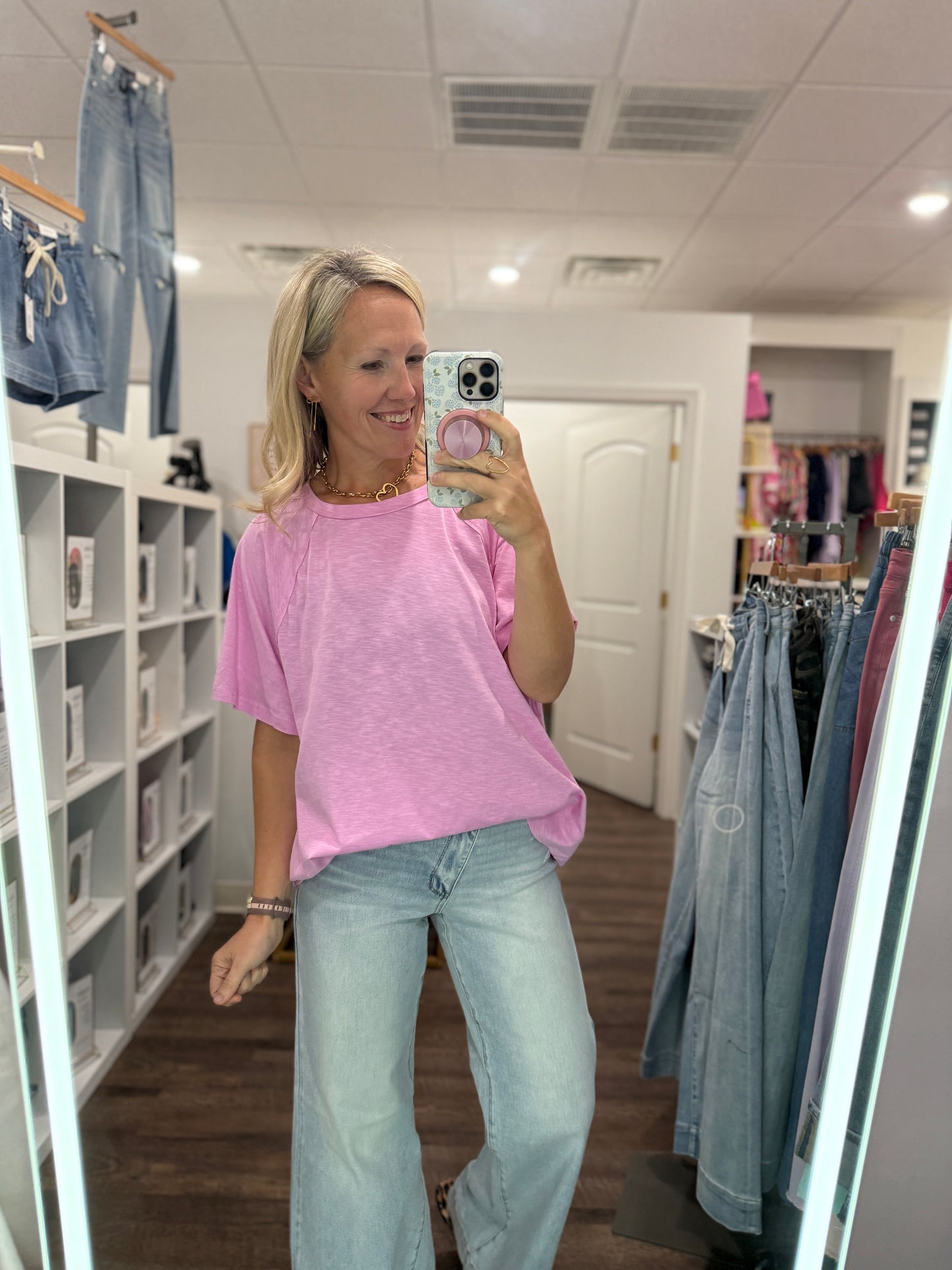 Slub Seam Top- Mauve