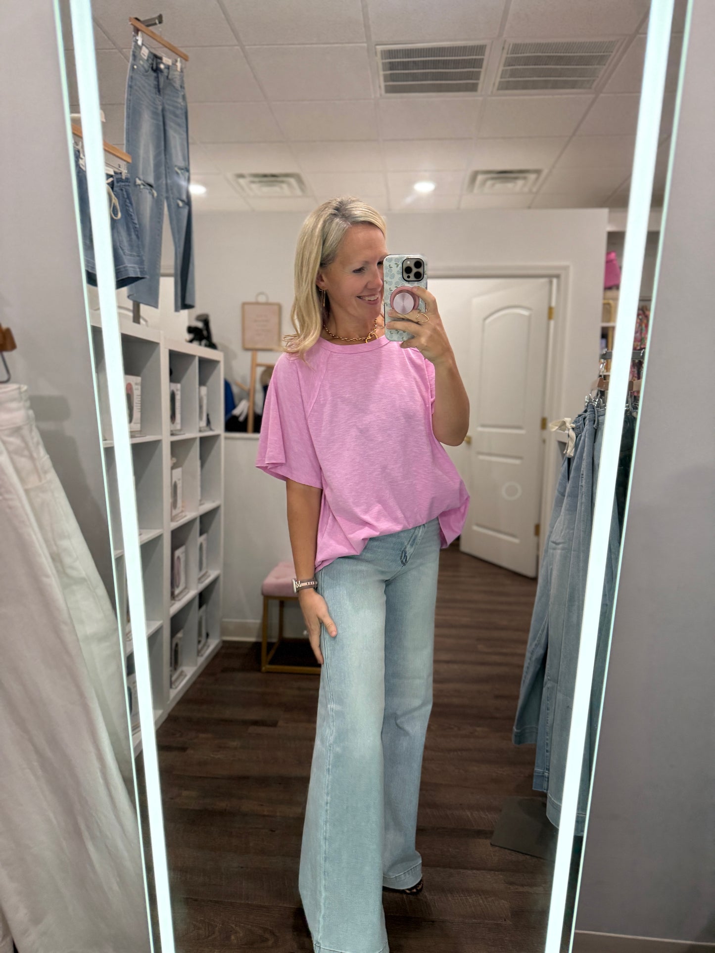 Slub Seam Top- Mauve