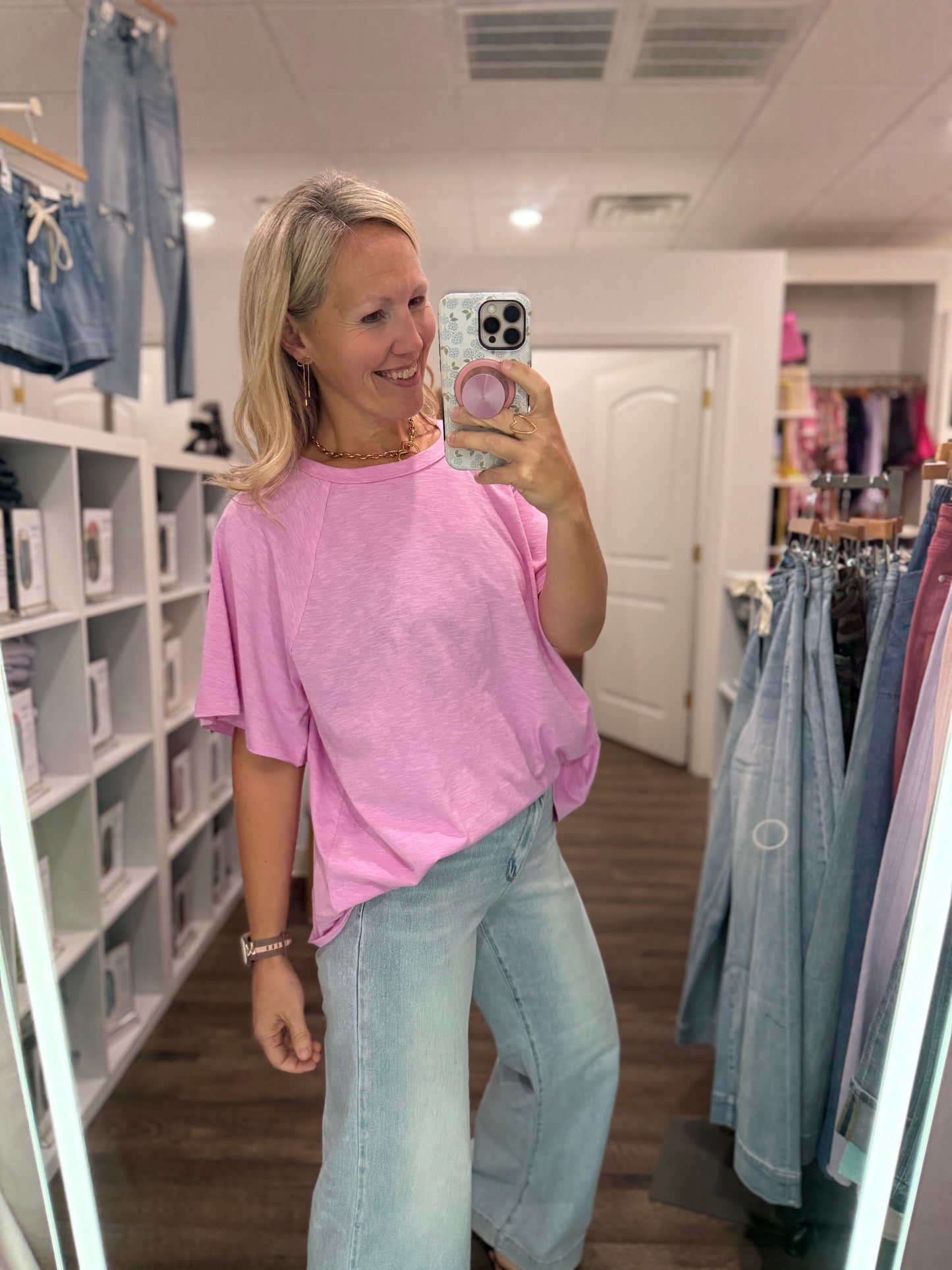 Slub Seam Top- Mauve
