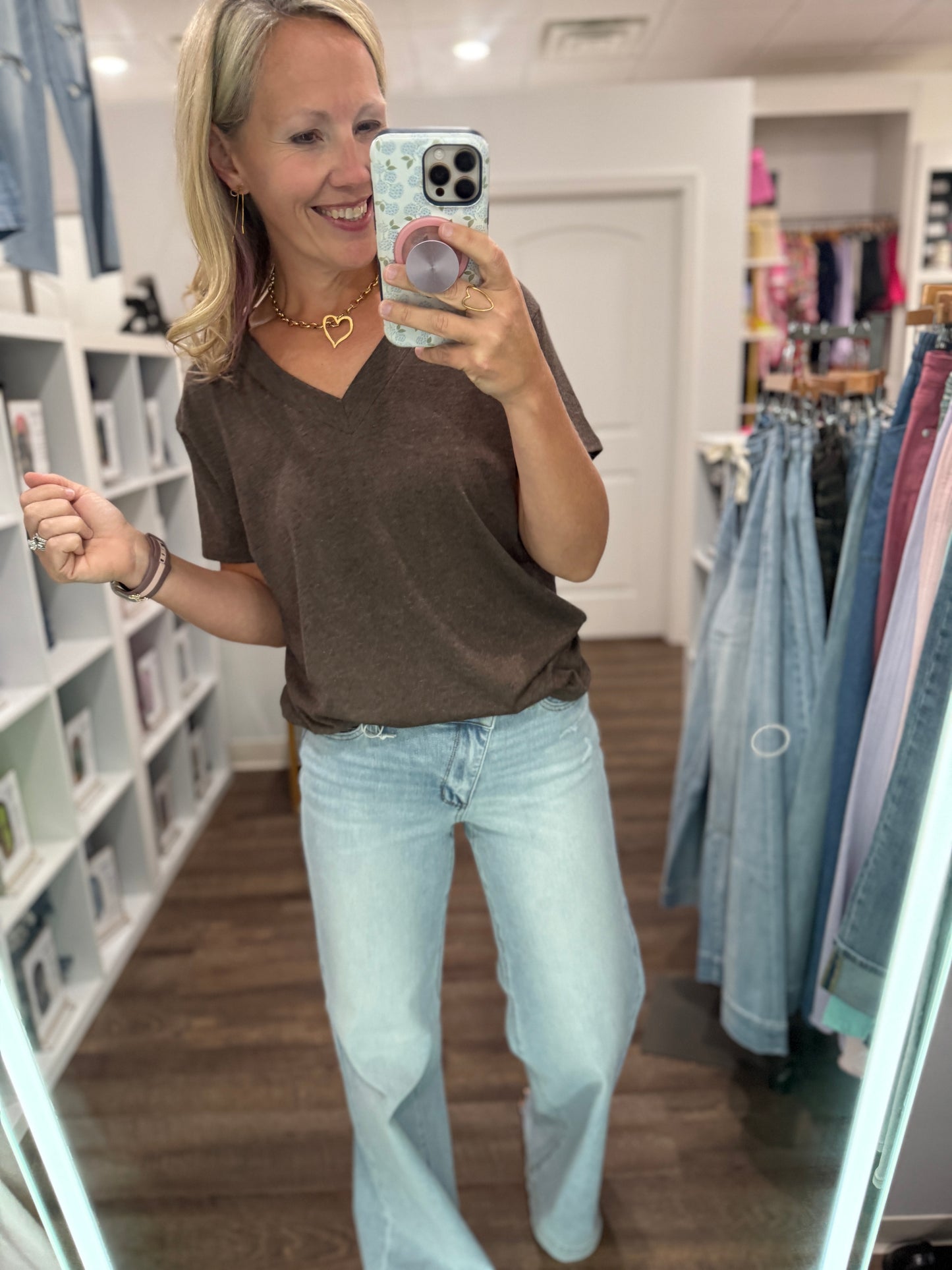 Sadie Boyfriend Tee- Coffee
