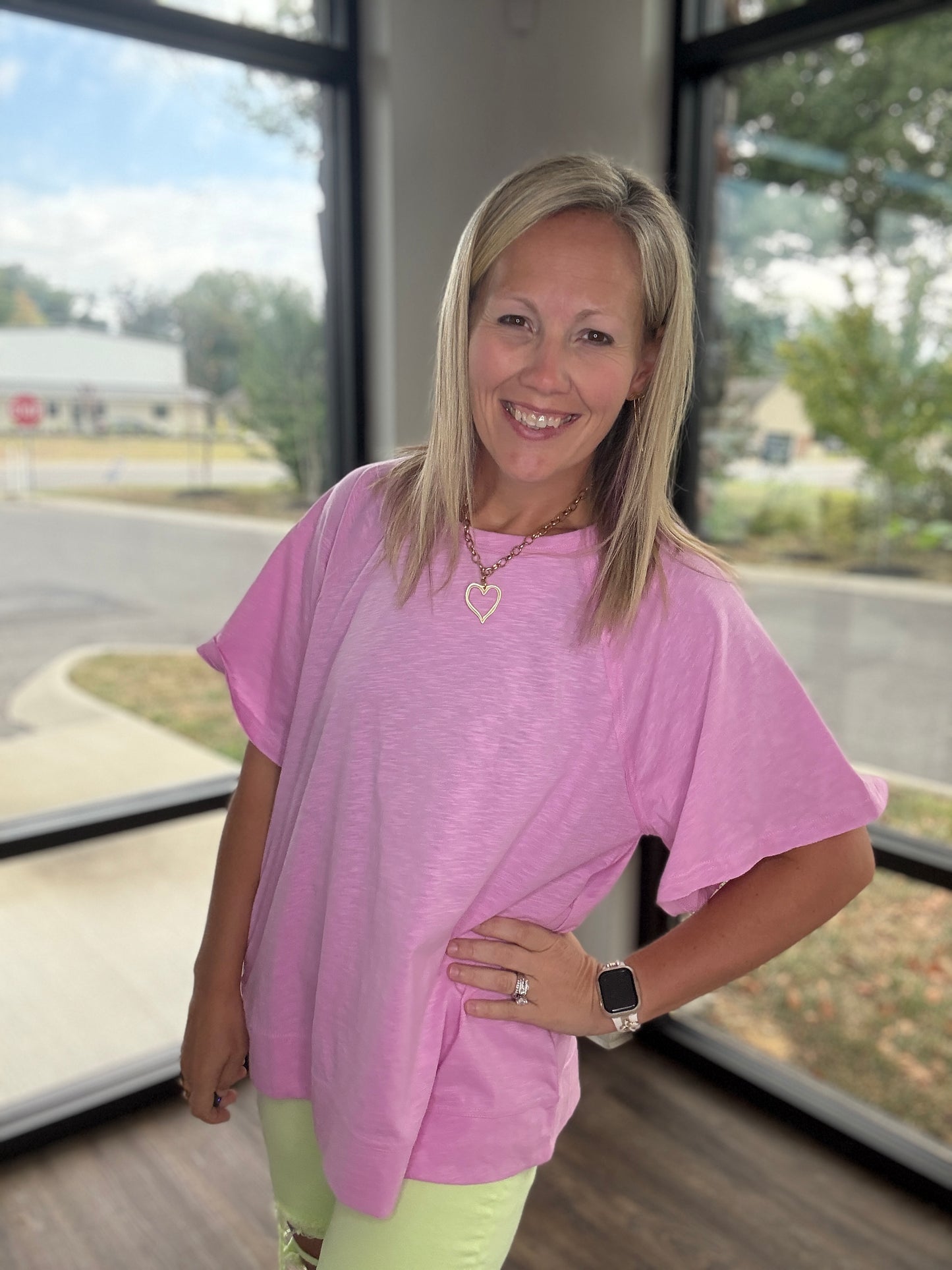 Slub Seam Top- Mauve