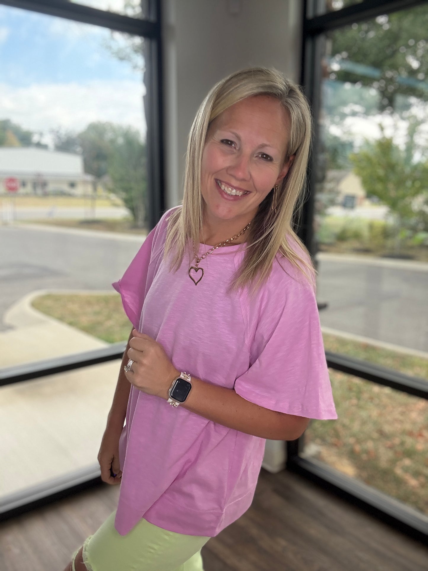 Slub Seam Top- Mauve