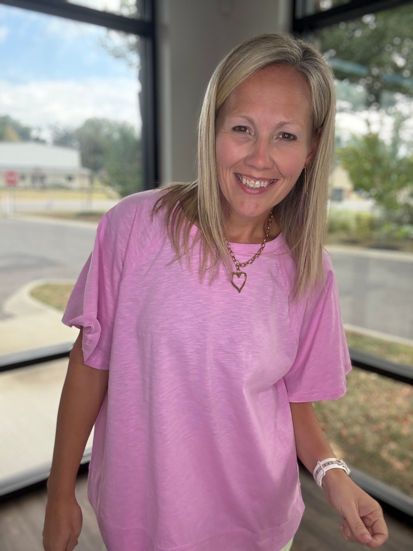 Slub Seam Top- Mauve