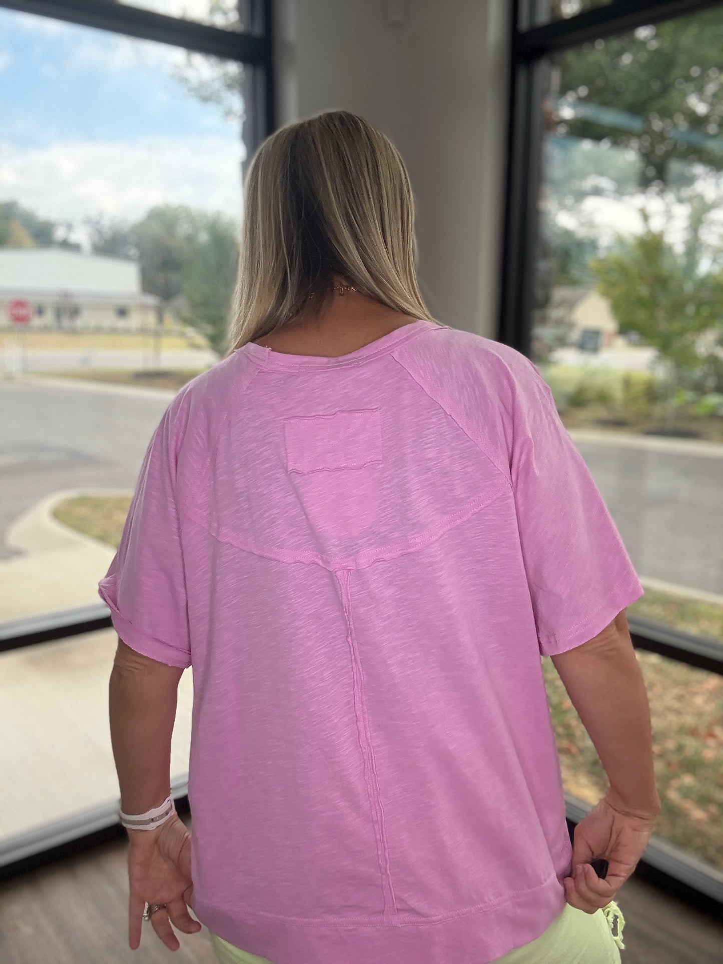 Slub Seam Top- Mauve