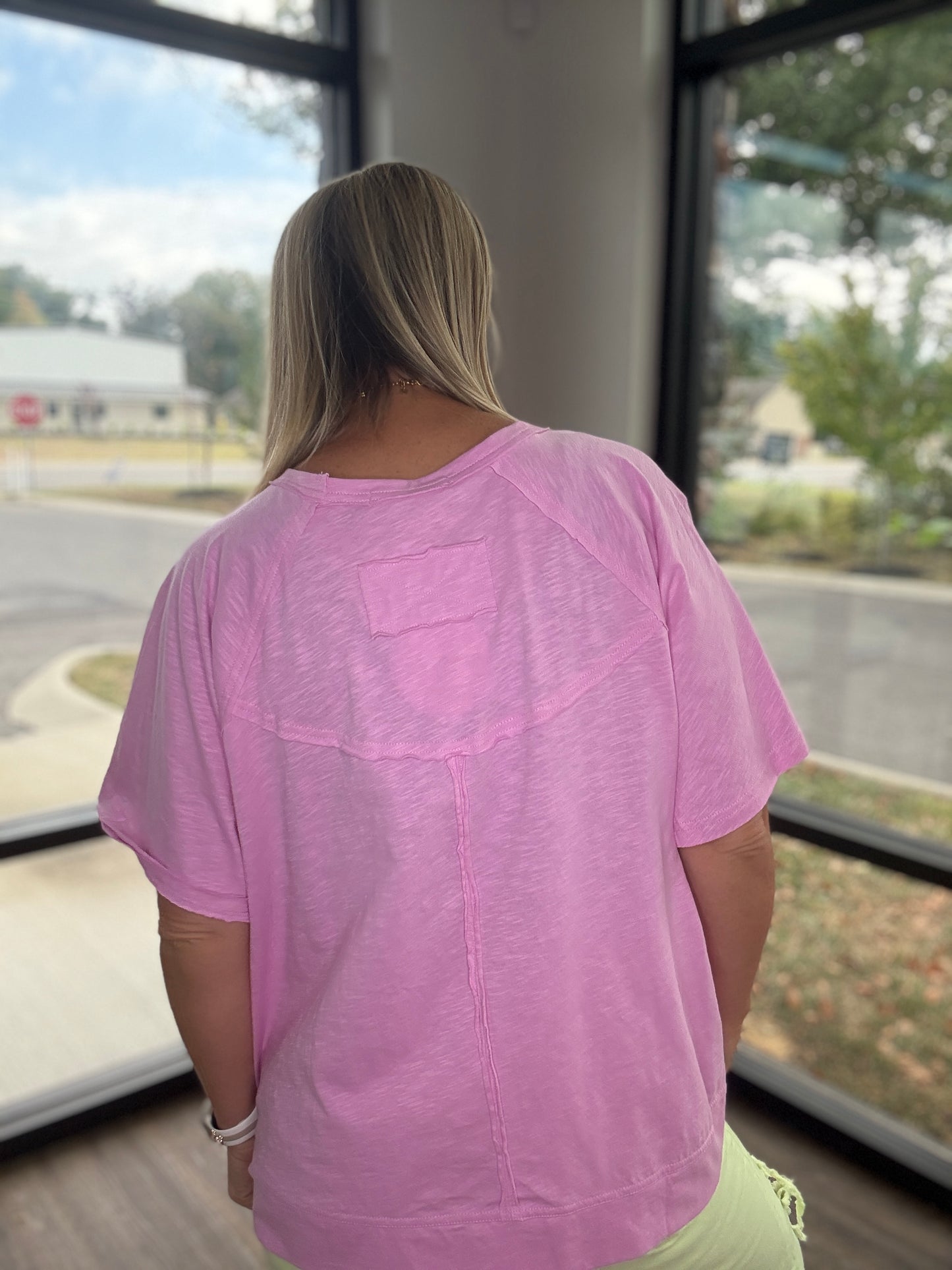 Slub Seam Top- Mauve