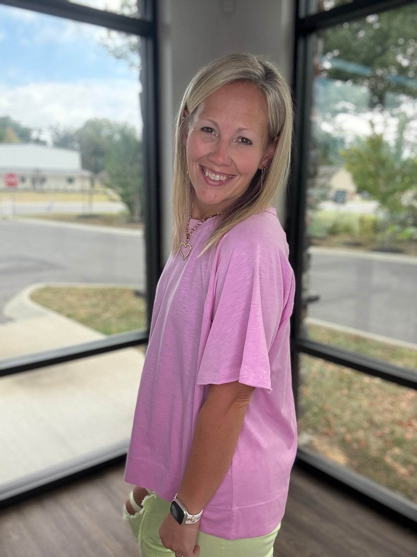Slub Seam Top- Mauve