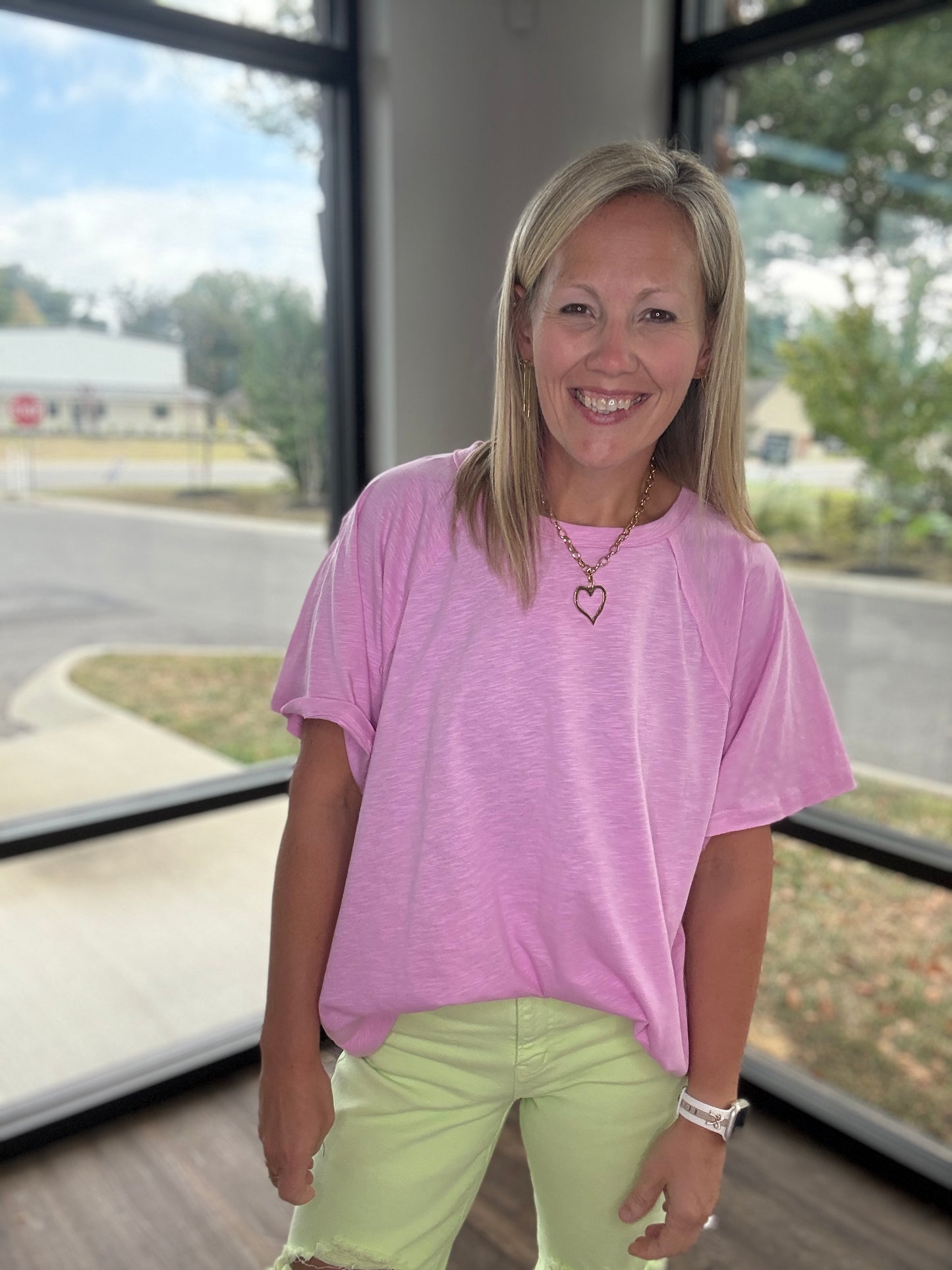 Slub Seam Top- Mauve