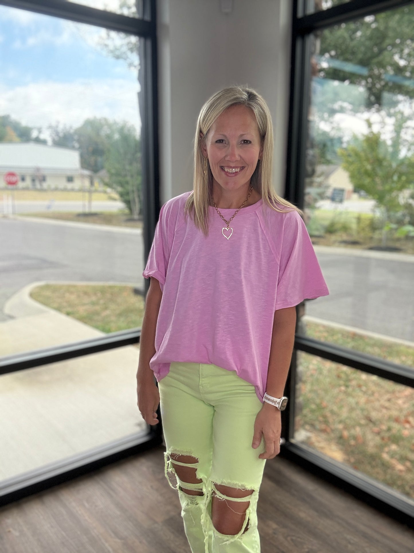 Slub Seam Top- Mauve