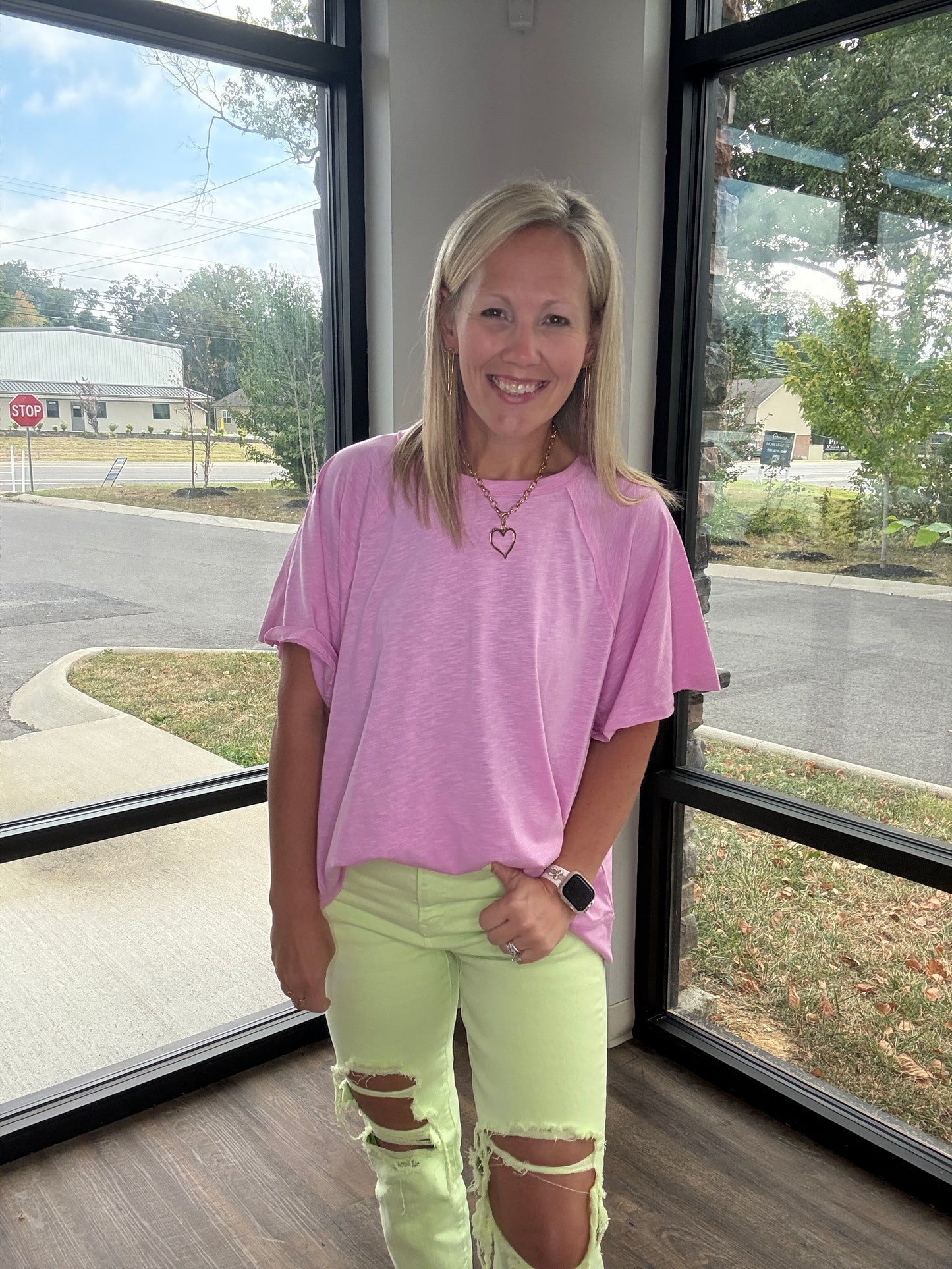Slub Seam Top- Mauve