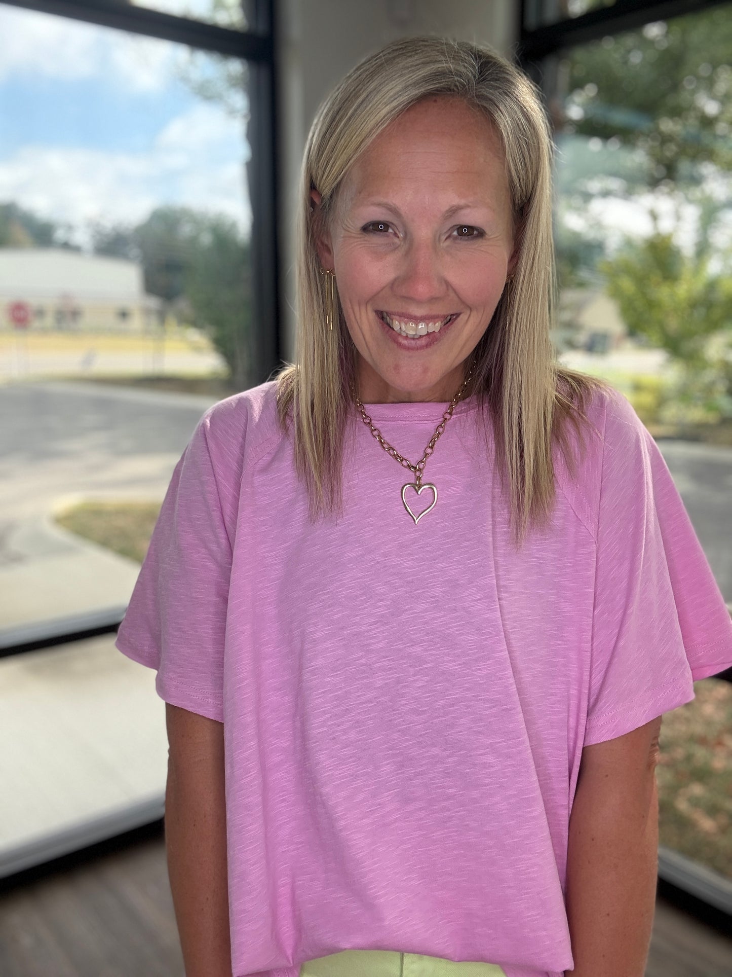 Slub Seam Top- Mauve