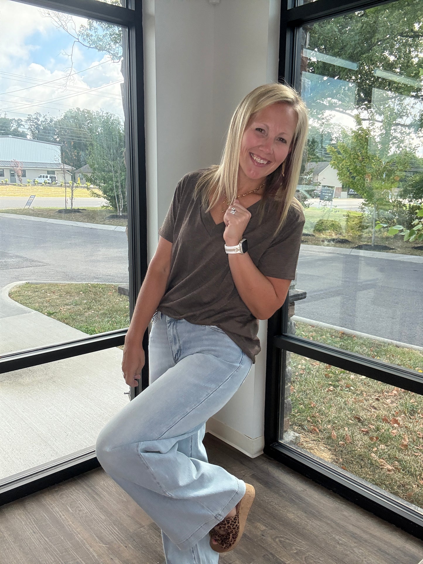 Criss Cross Wide Leg Jean
