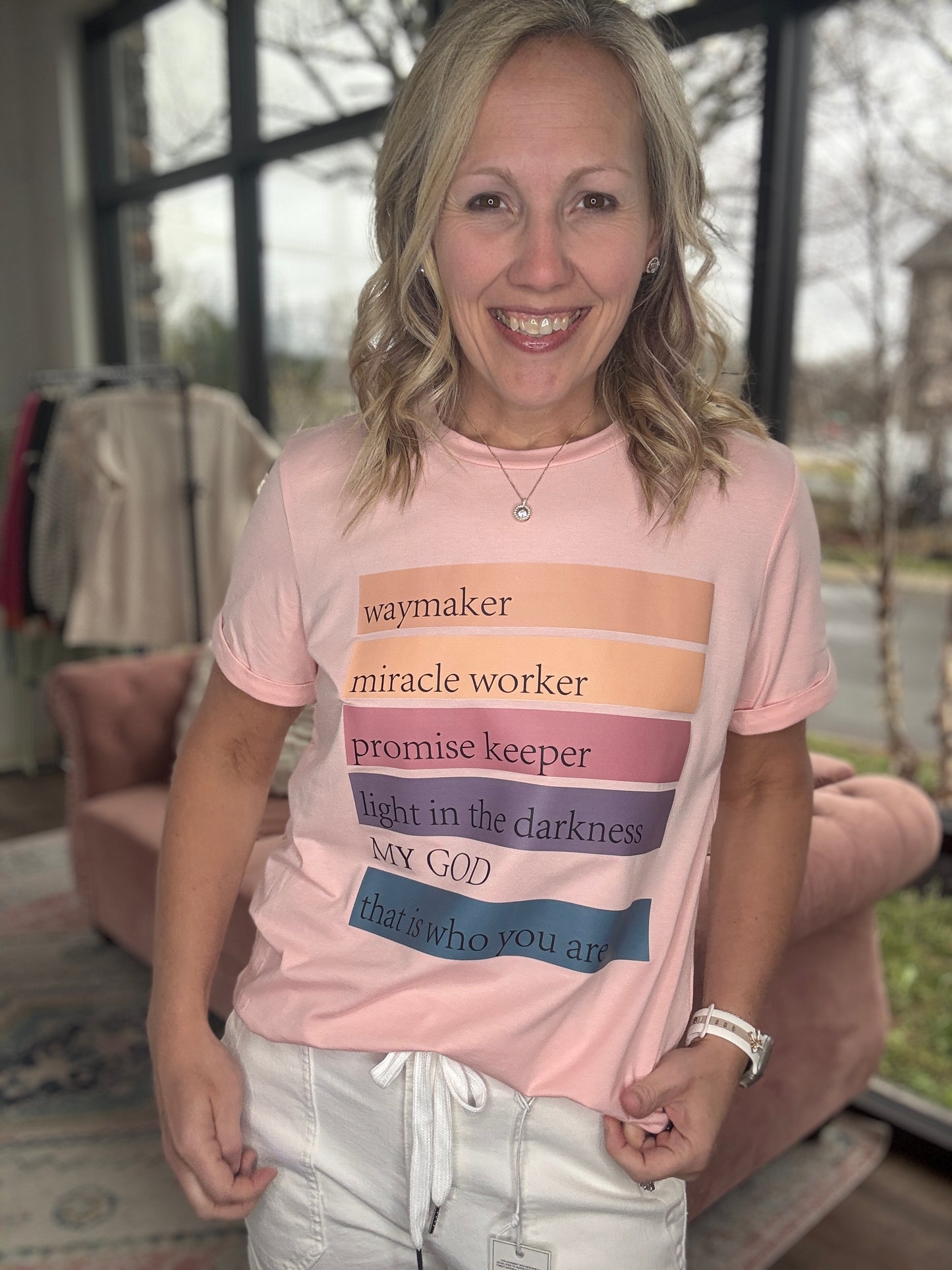 Waymaker Tee- Pink