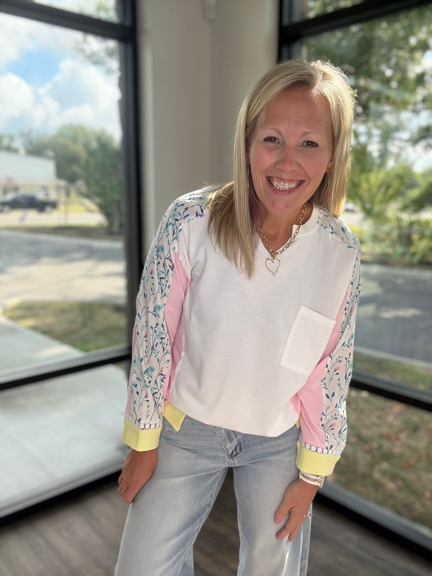 Lavender Lime Floral Top