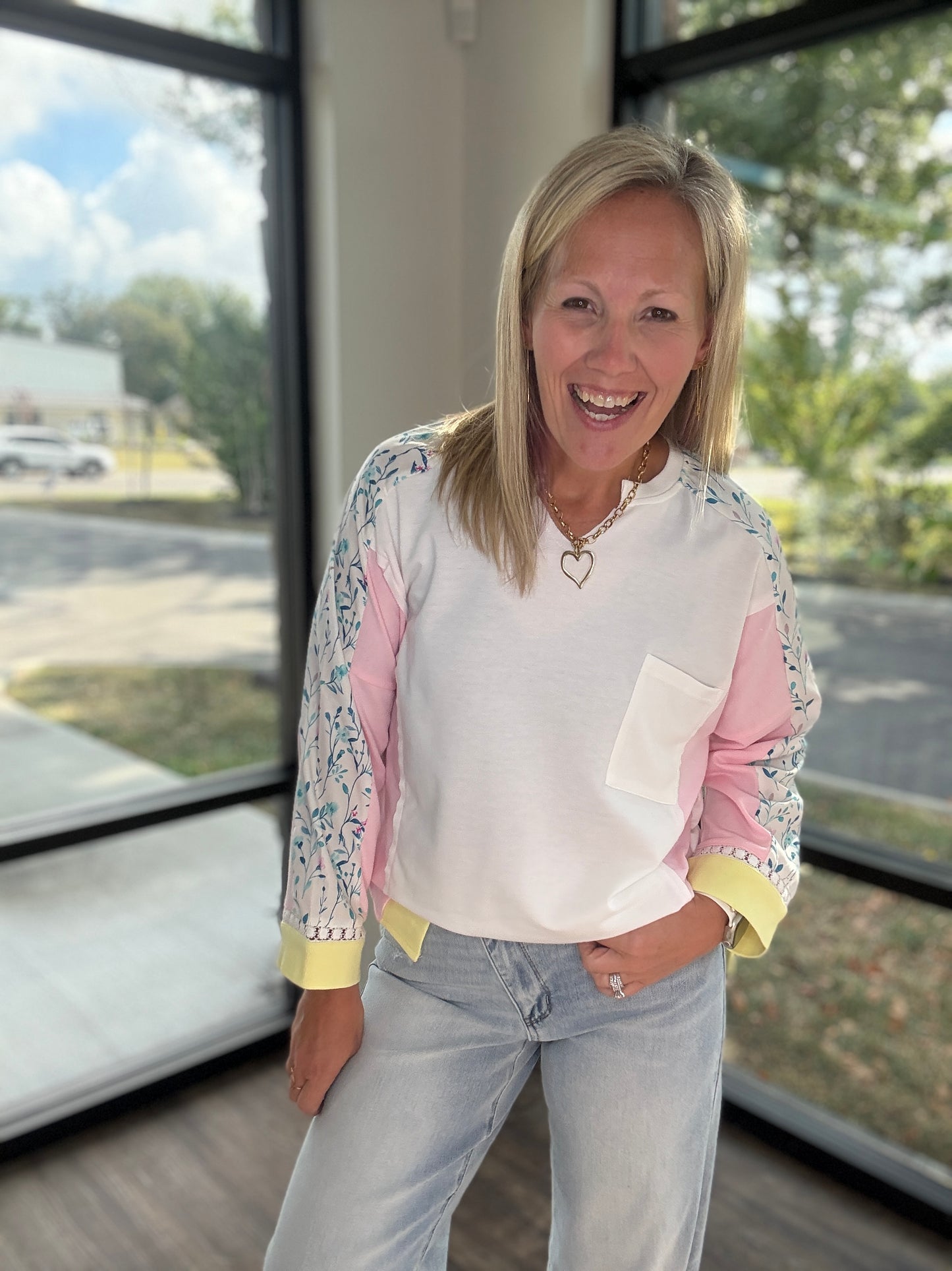Lavender Lime Floral Top