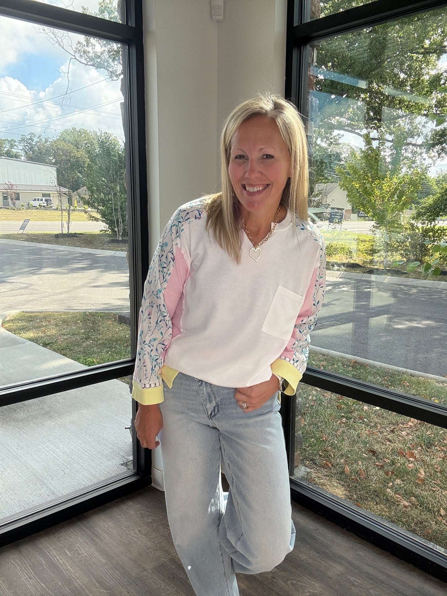 Lavender Lime Floral Top