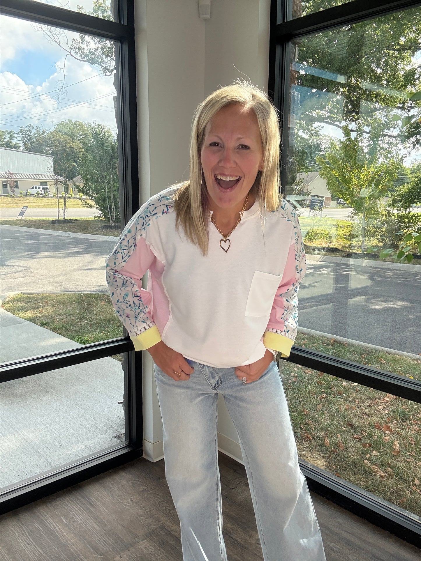 Lavender Lime Floral Top