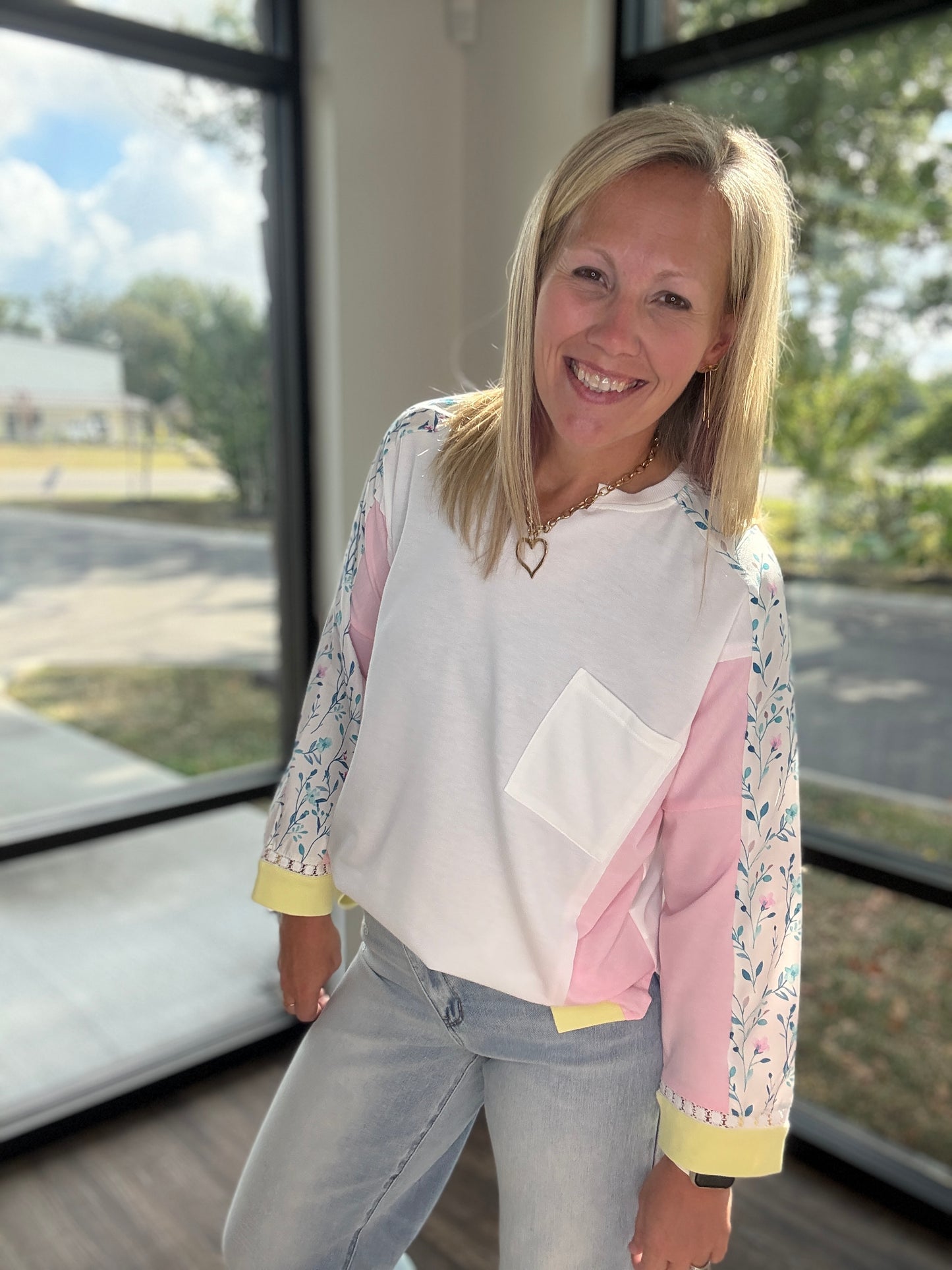 Lavender Lime Floral Top