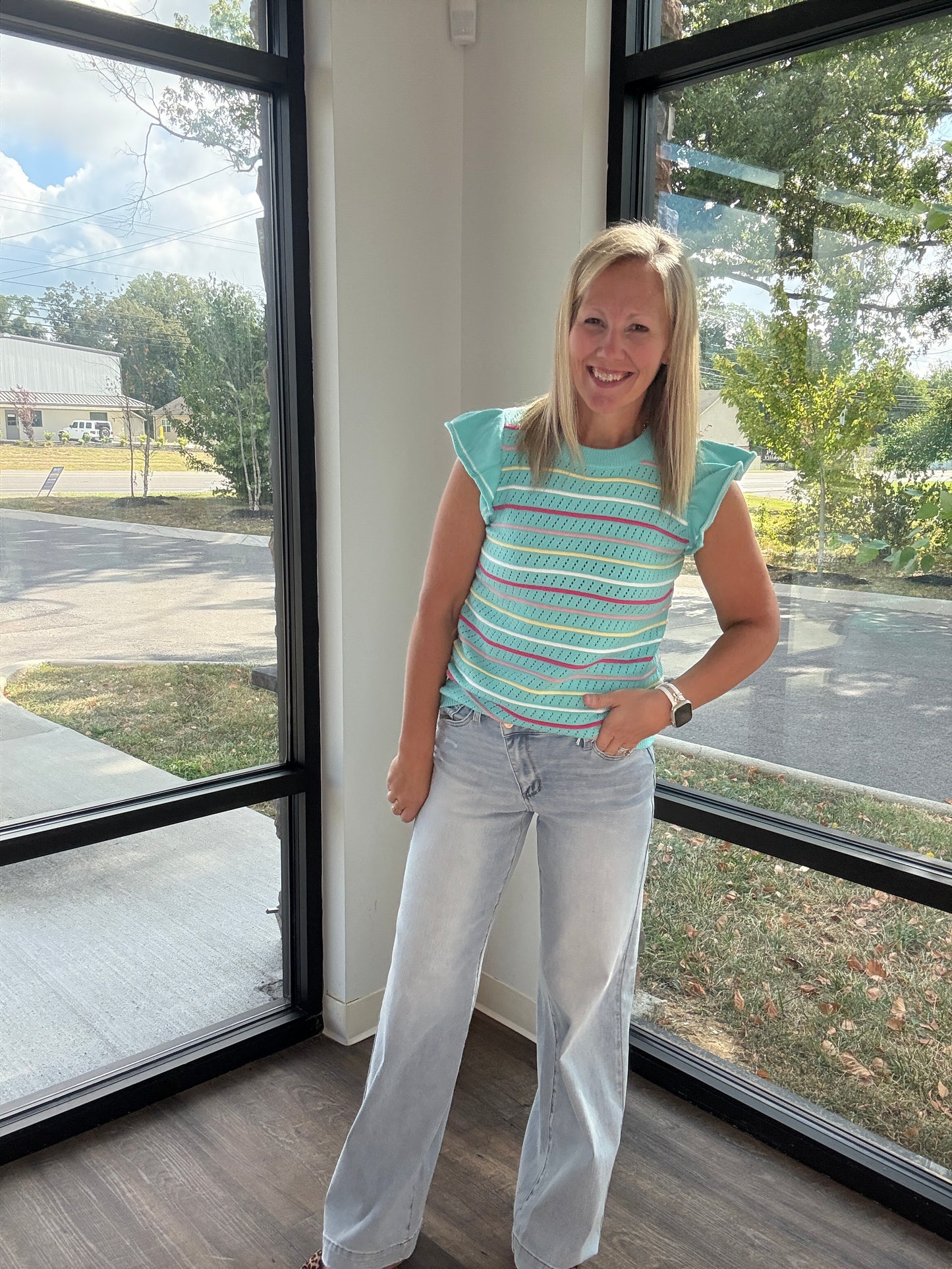 Criss Cross Wide Leg Jean