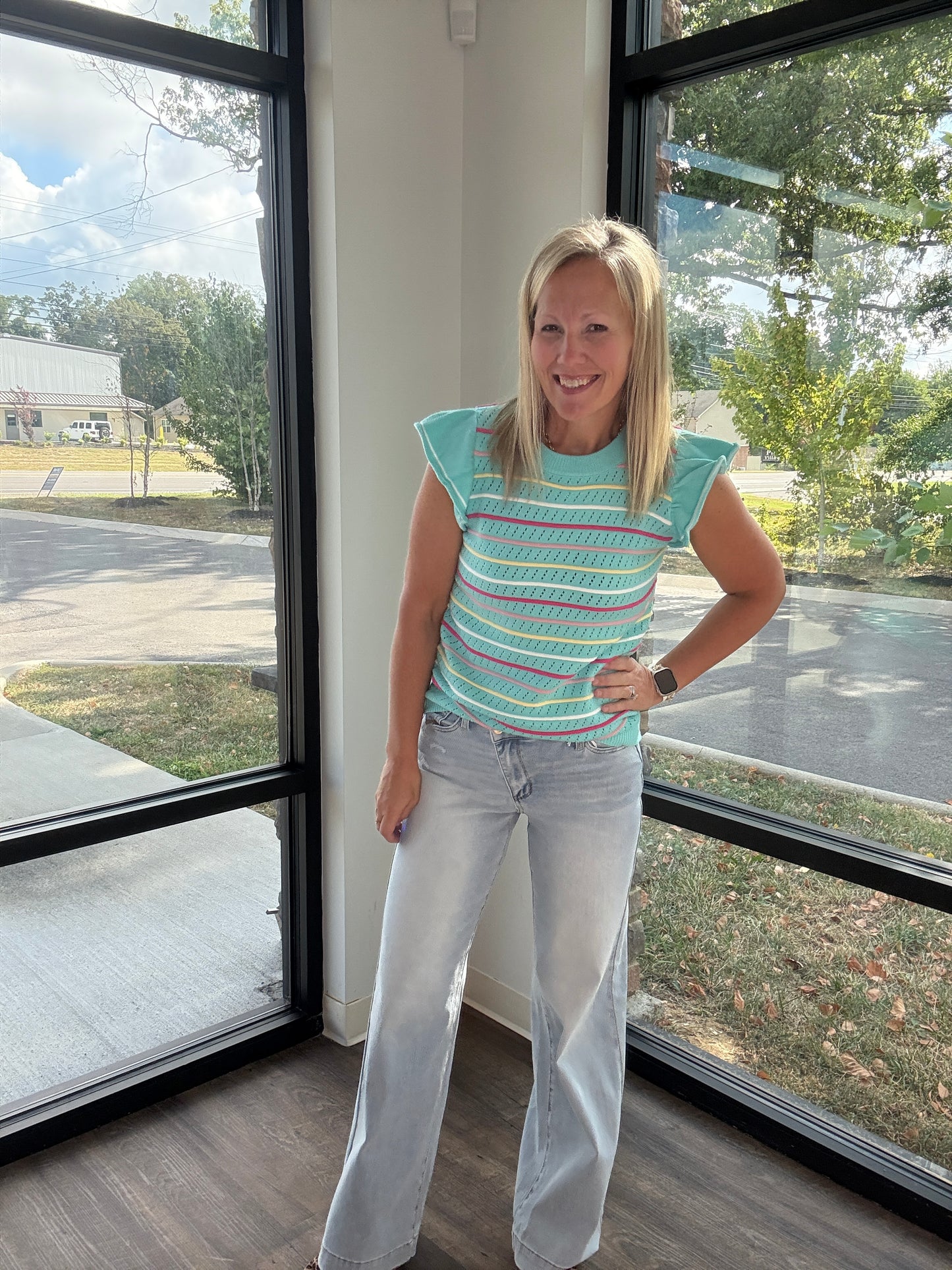 Criss Cross Wide Leg Jean
